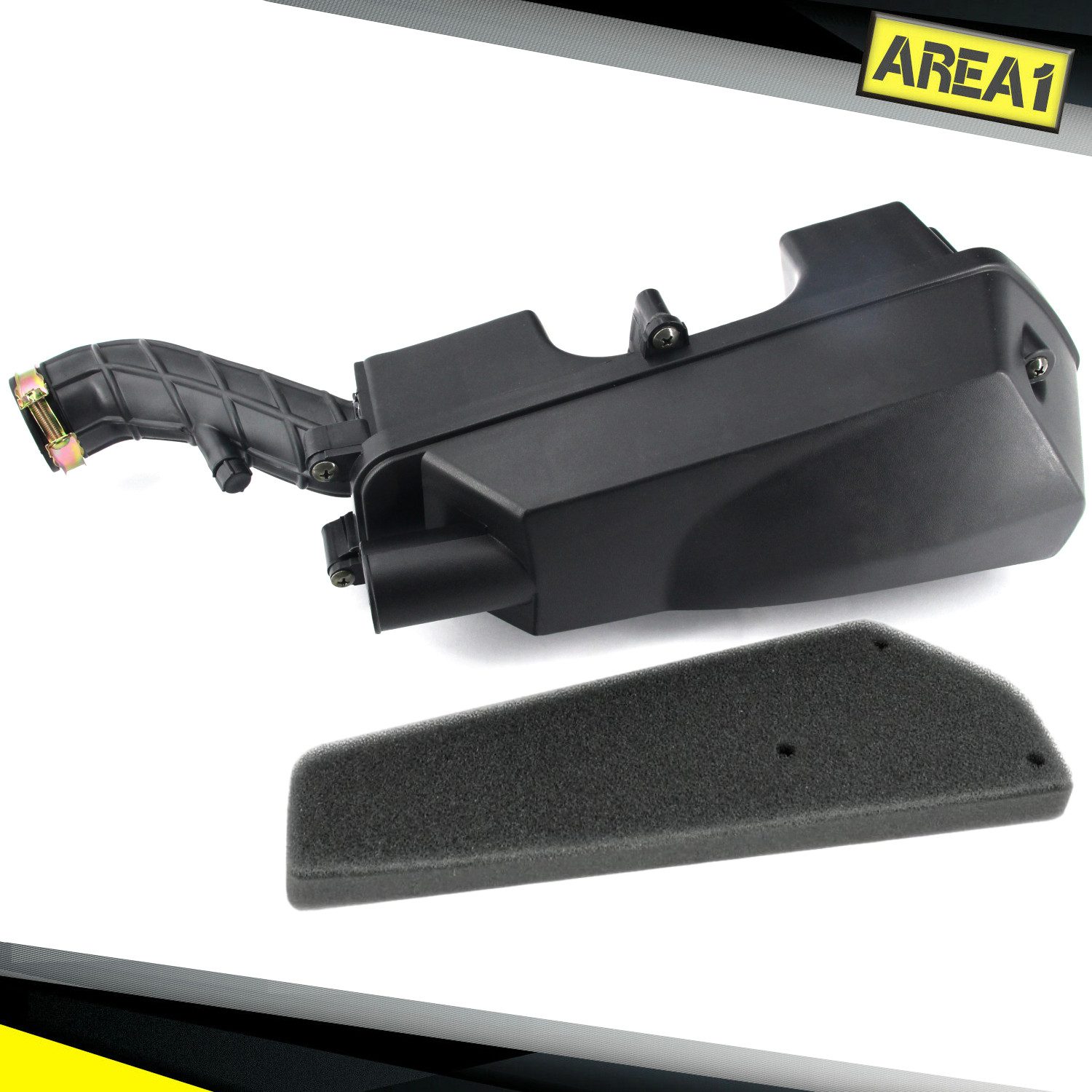 Area1 Luftfilter Ersatz Luftfilter + Luftfilterkasten GY6 50ccm China 4Takt 10 Zoll, Kompatibel mit ATU Explorer AGM Baotian Rex RS Nova Motors