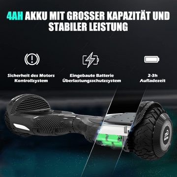 CITYSPORTS Balance Scooter Kart GEEKME Z5 series Hoverboard mit Hoverkart 300W mit Bluetooth-Player, 12,00 km/h, 6.5" Hoverboard mit LED-Leuchter max.Geschwindigkeit 13km/h