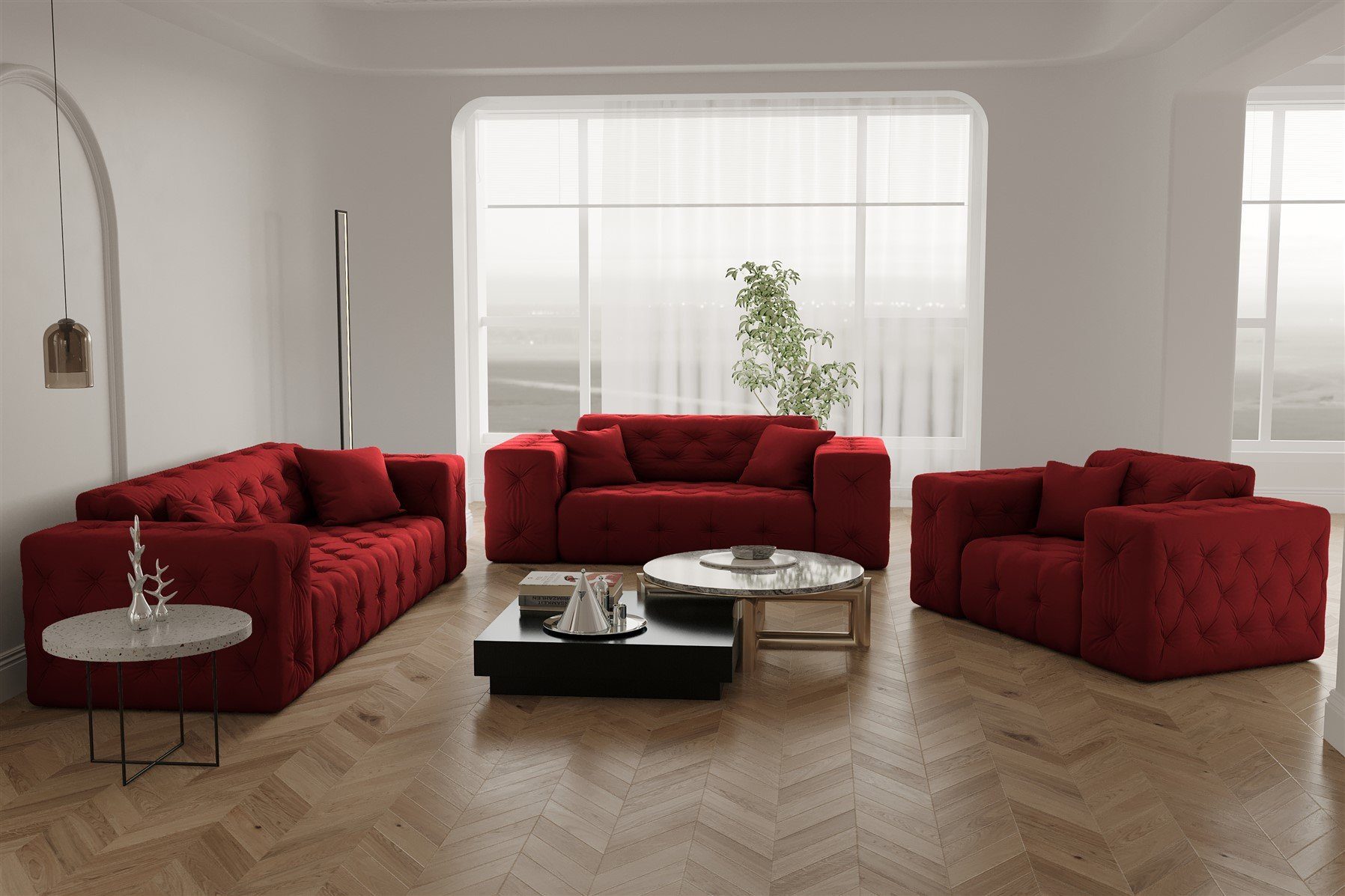 Fun Möbel Polstergarnitur Sofaset Designersofa CHANTAL günstig online kaufen