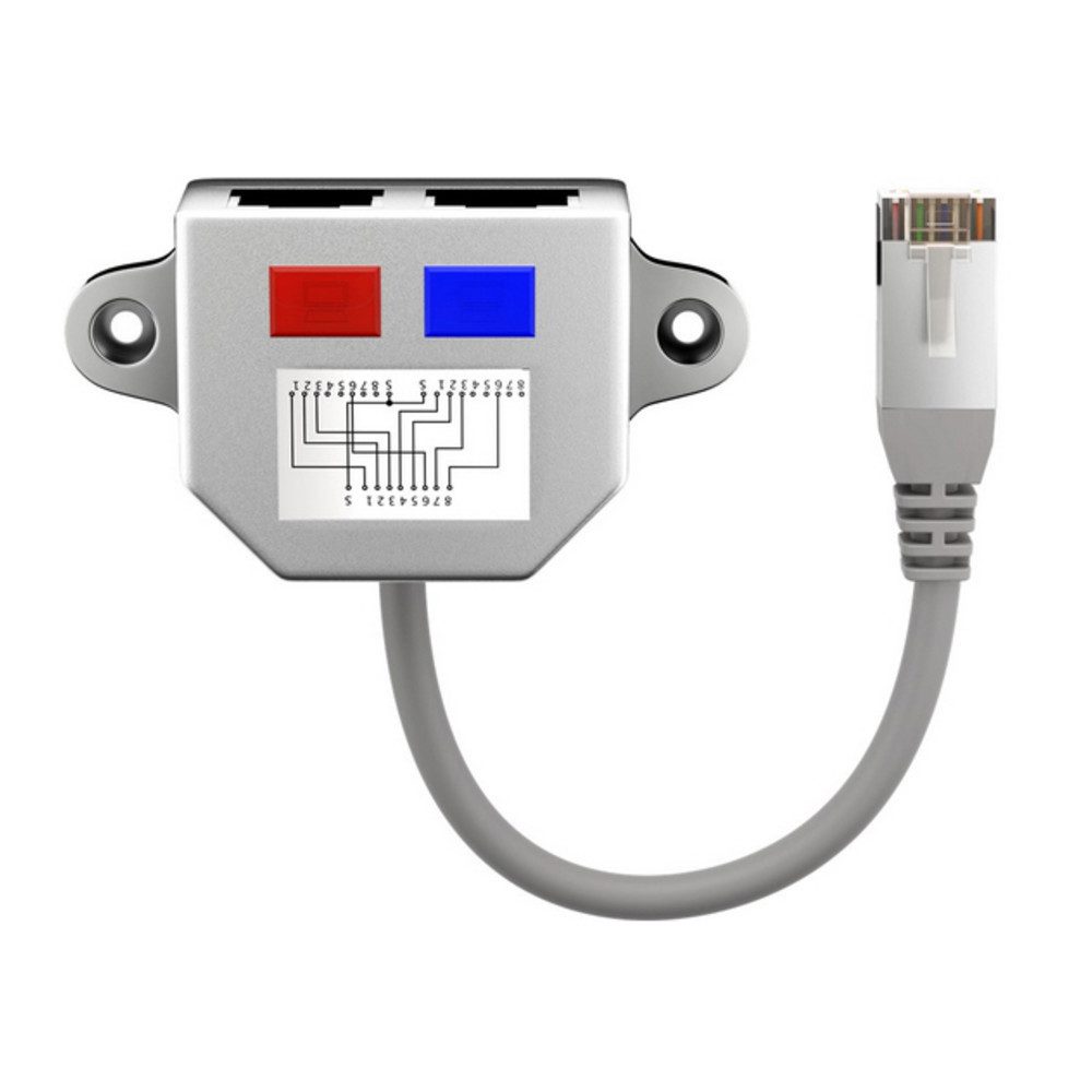 Kabel-Splitter, Y-Adapter, 2x CAT 5 Ethernet, geschirmt Adapter