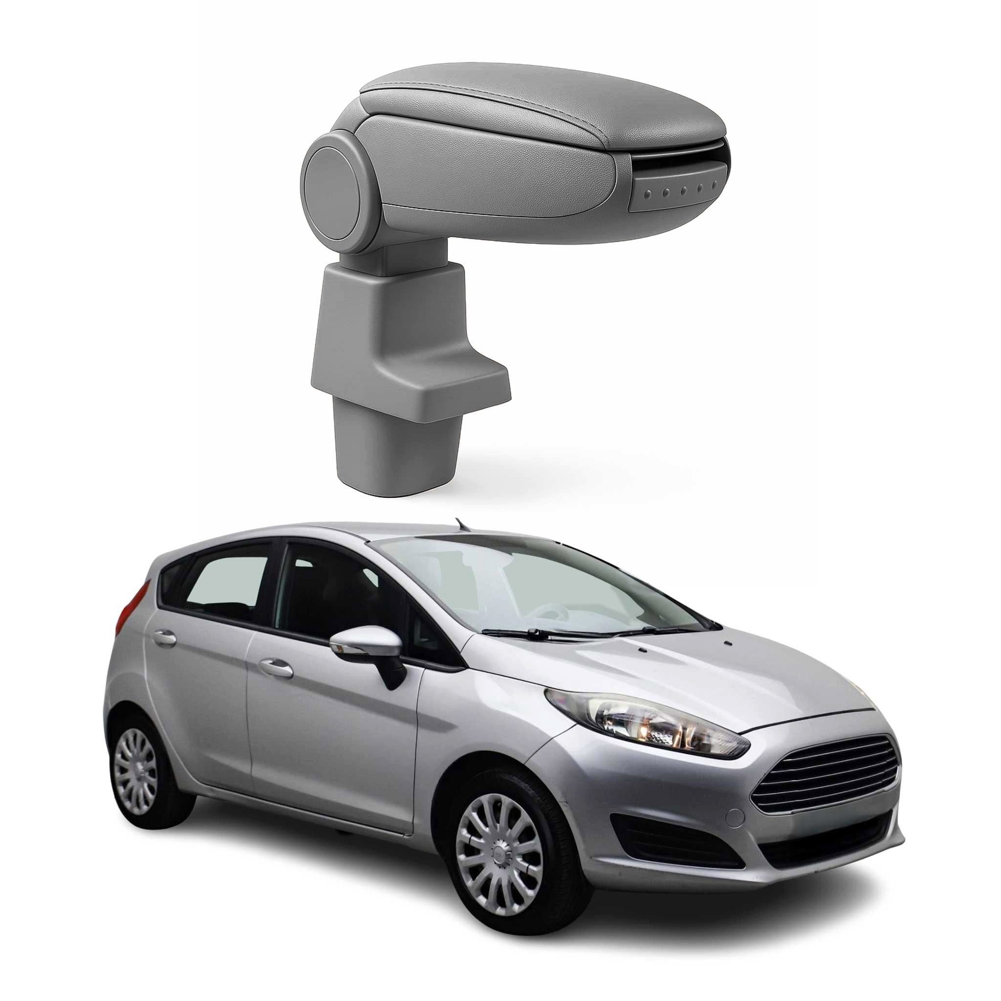 OMAC Armlehne Mittelarmlehne für Ford Fiesta 6 2008-2017 PU-Leder Grau, Langlebig,Multifunktional,Einfache Installation