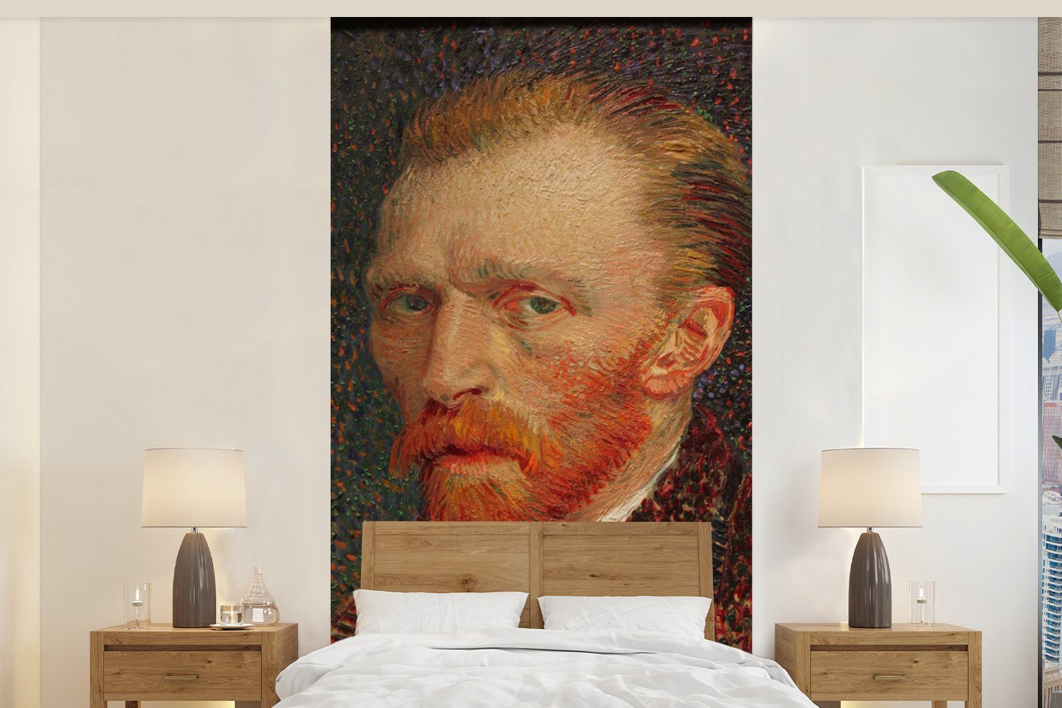 MuchoWow Fototapete Selbstporträt - Vincent van Gogh, Matt, bedruckt, (2 St), Vliestapete für Wohnzimmer Schlafzimmer Küche, Fototapete