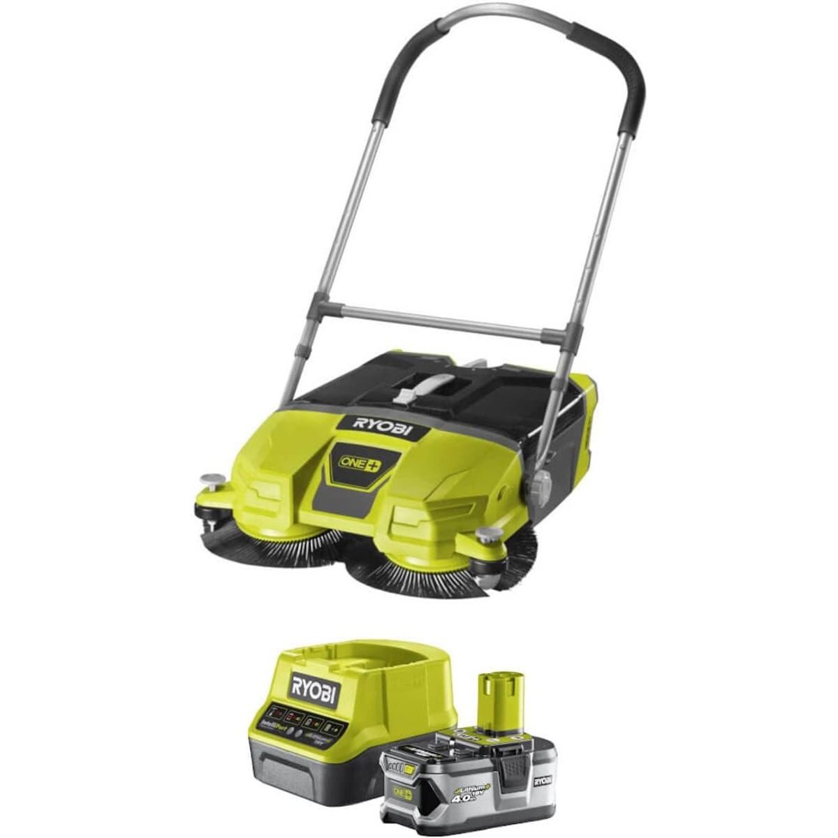 RYOBI Handkehrmaschine, RYOBI 18V ONE+ Akku Kehrmaschine R18SW3-0 - inklusive 4,0 Ah Lithium-I