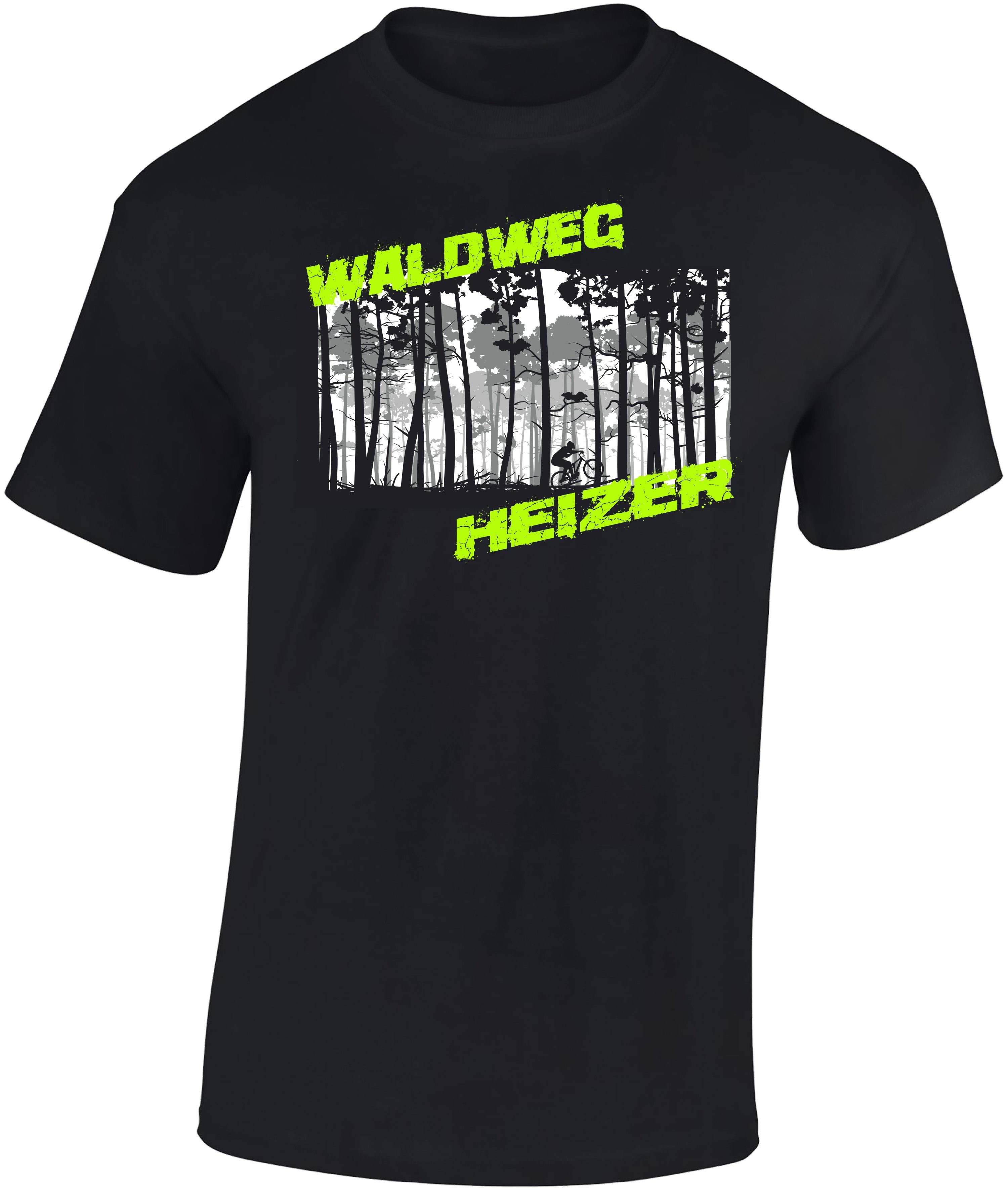 Baddery Print-Shirt Fahrrad T-Shirt: "Waldweg Heizer", günstig online kaufen