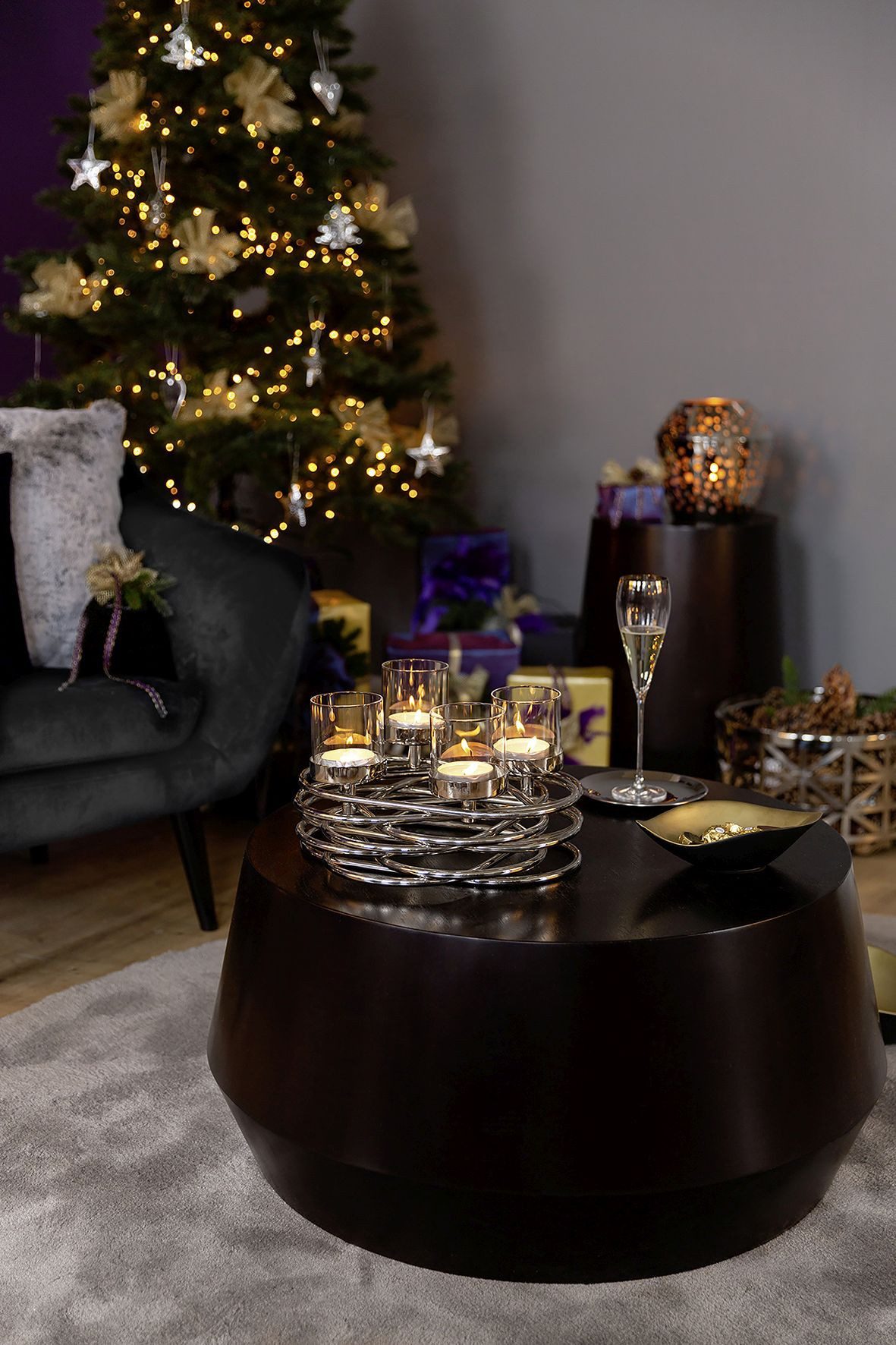 Fink Weihnachtsfigur Fink Dekokranz DUPLEX D 35 cm silber günstig online kaufen