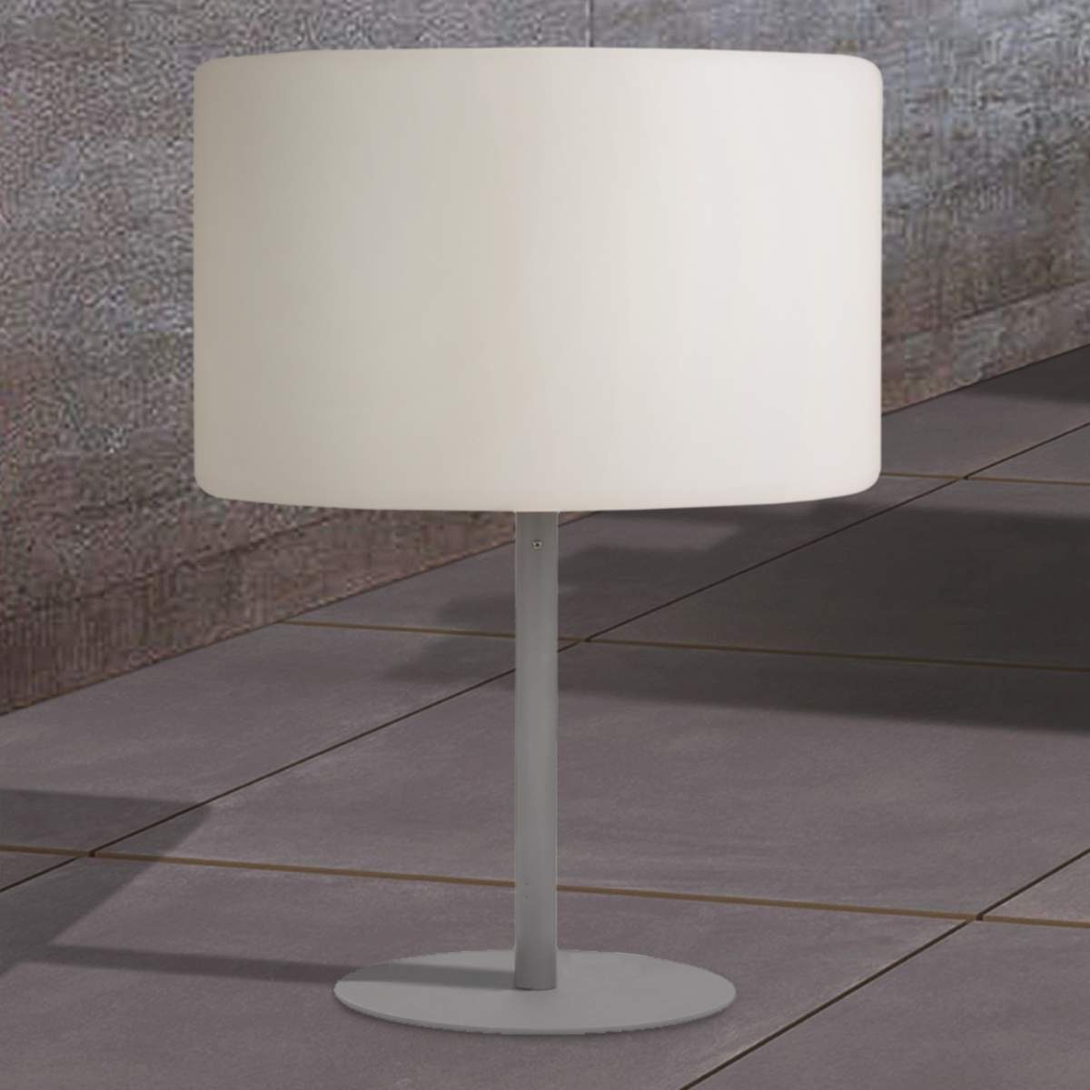 GILDE Außen-Stehlampe Luminoe, O.A., ohne Leuchtmittel, O.A., Außen-Lampe, Tischlampe, 53cm, weiß-grau