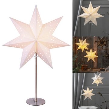 STAR TRADING LED Dekolicht Bobo, Star Trading Tischleuchte Bobo mit Papierstern, weiß, 34x51cm