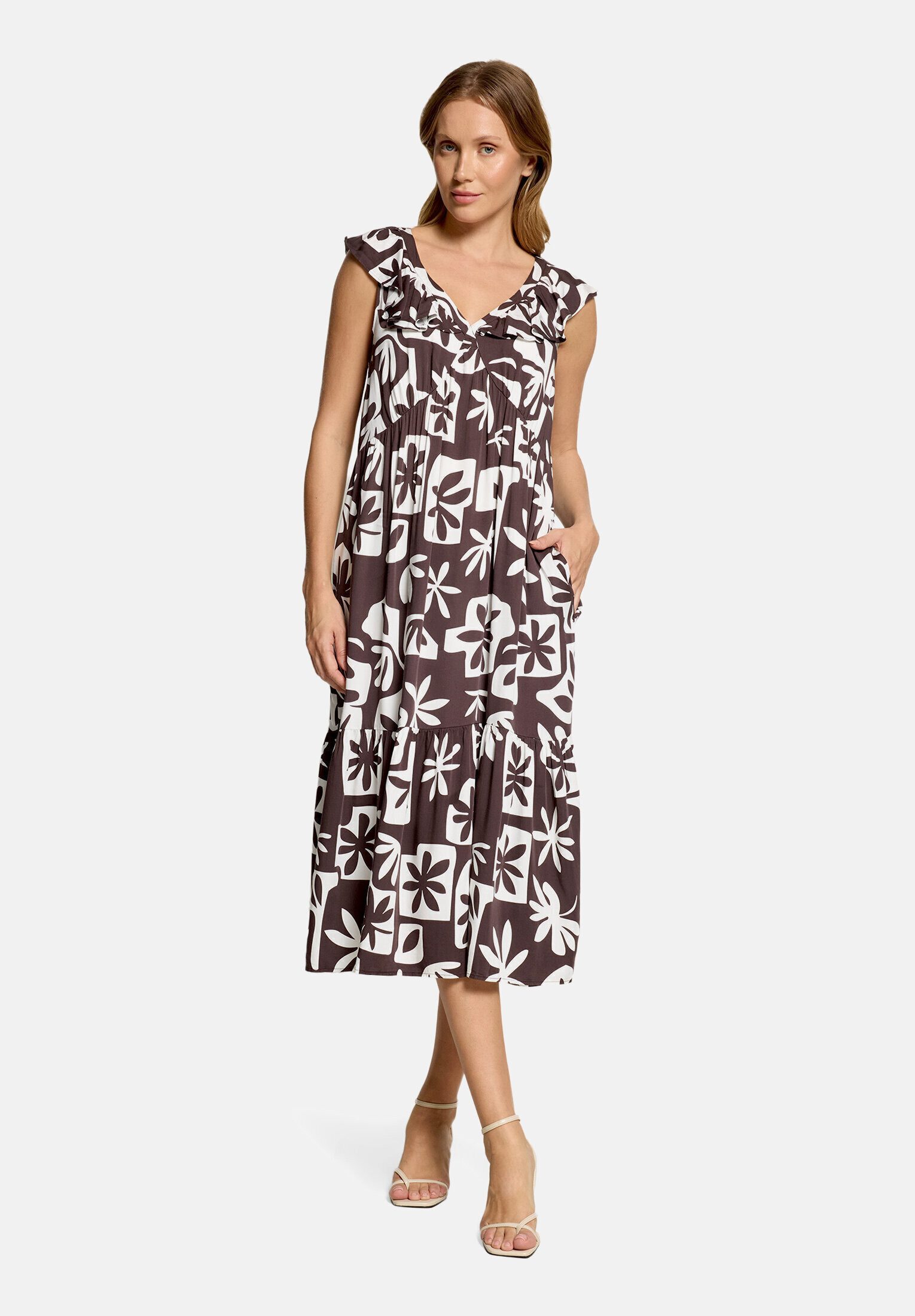 Cartoon Druckkleid Damen mit Flügelärmeln