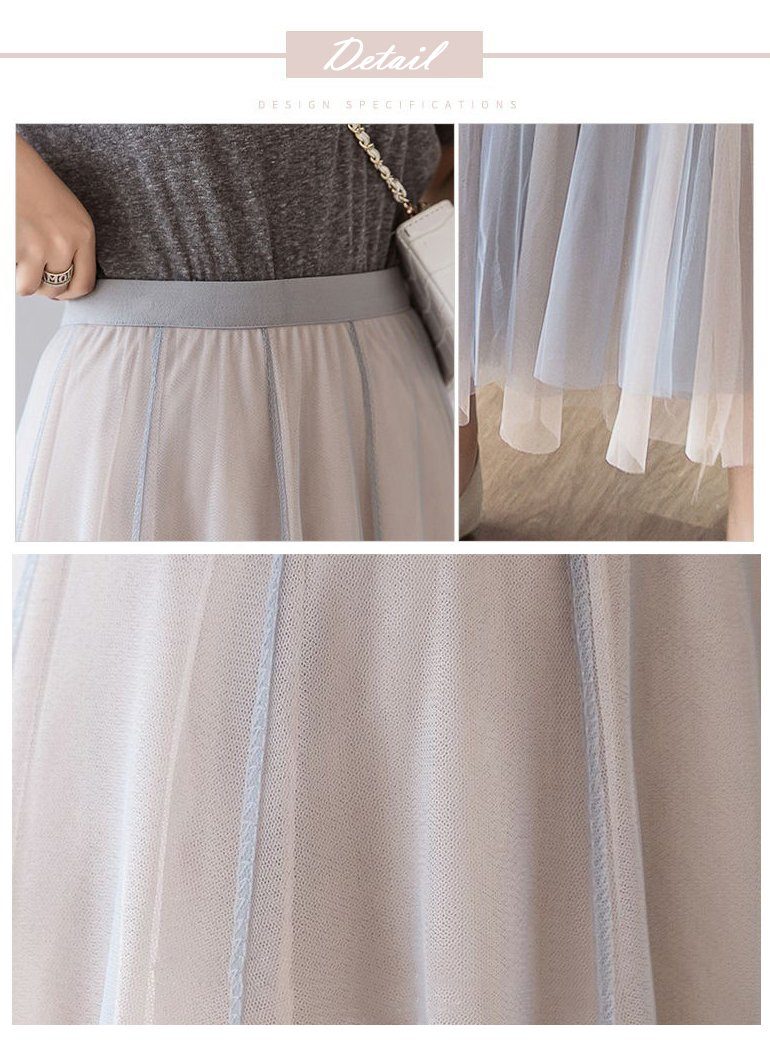 DEBAIJIA Meshrock Damen Tüllrock Sommer Frauen Mesh Hohe Taille Midi Röcke günstig online kaufen