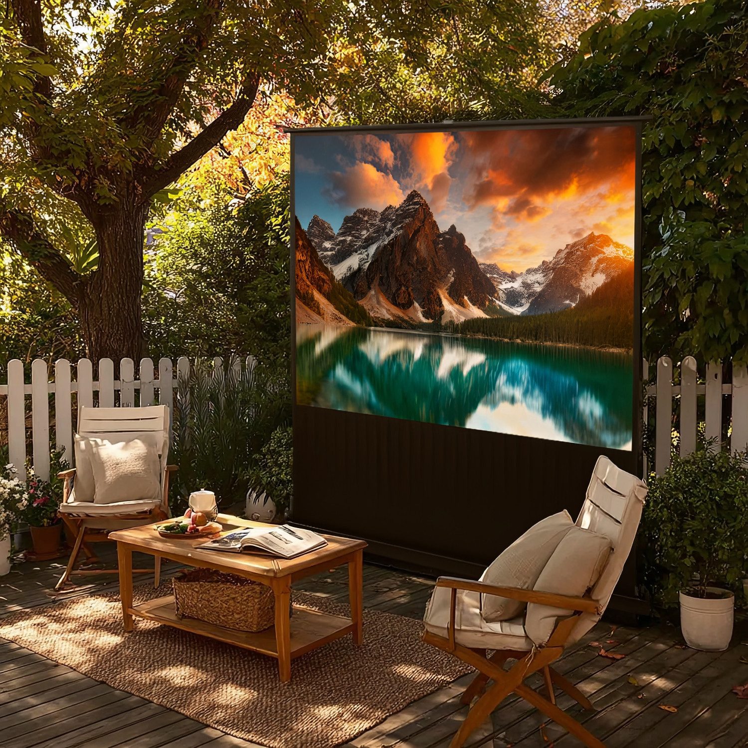 Maclean MC-964 Pull-Up-Leinwand (Tragbare 100'' 16:9 Bodenprojektionswand)