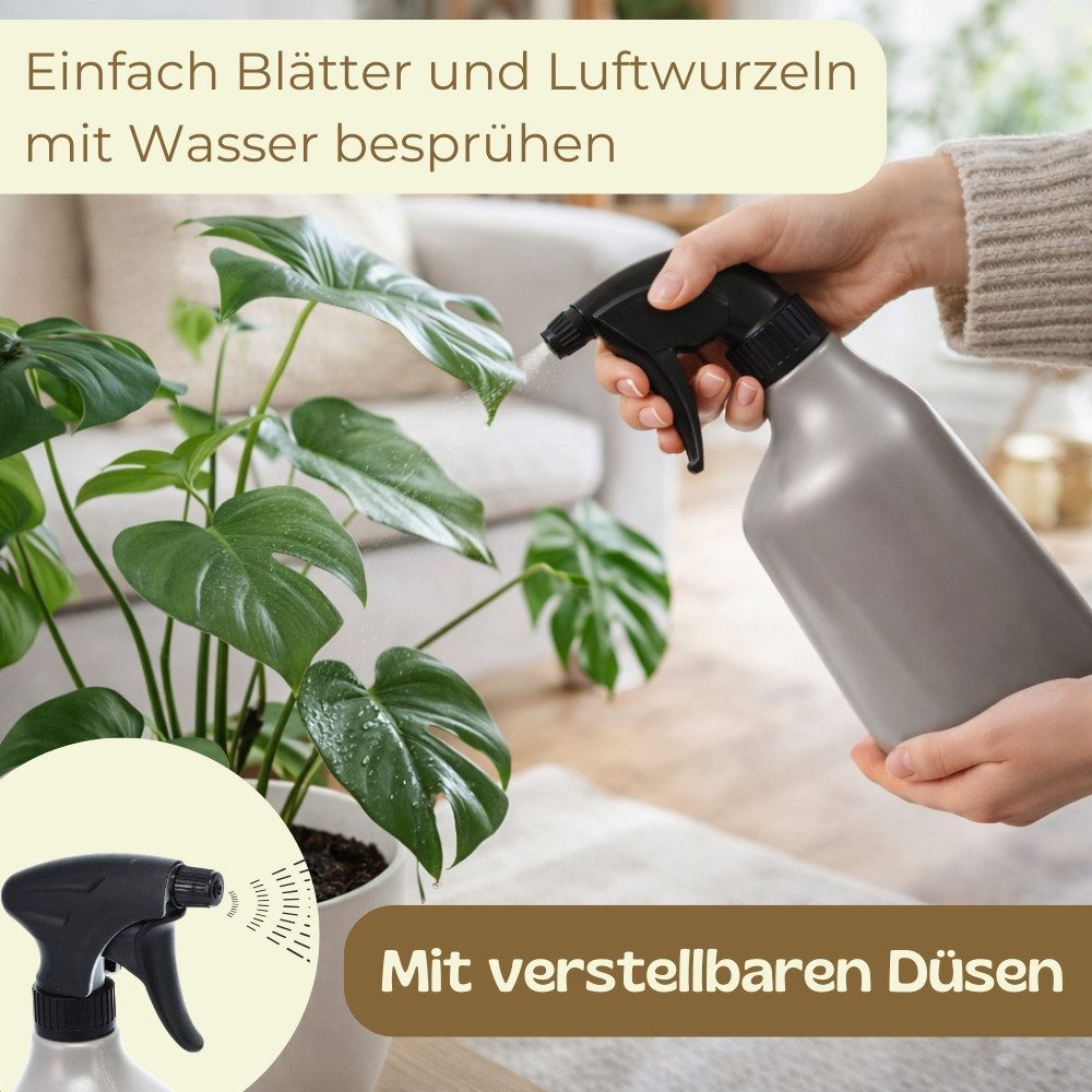 GarPet Gießkanne 3er Set Gießkannen Sprühflasche Pflanzen Gießkanne Pflanzenpflege Set