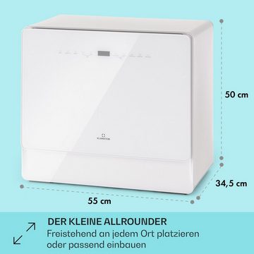 Klarstein Standgeschirrspüler Emerald 5 Slim Geschirrspüler freistehend 7 Programme Touch-Control, 10041185, 8 l