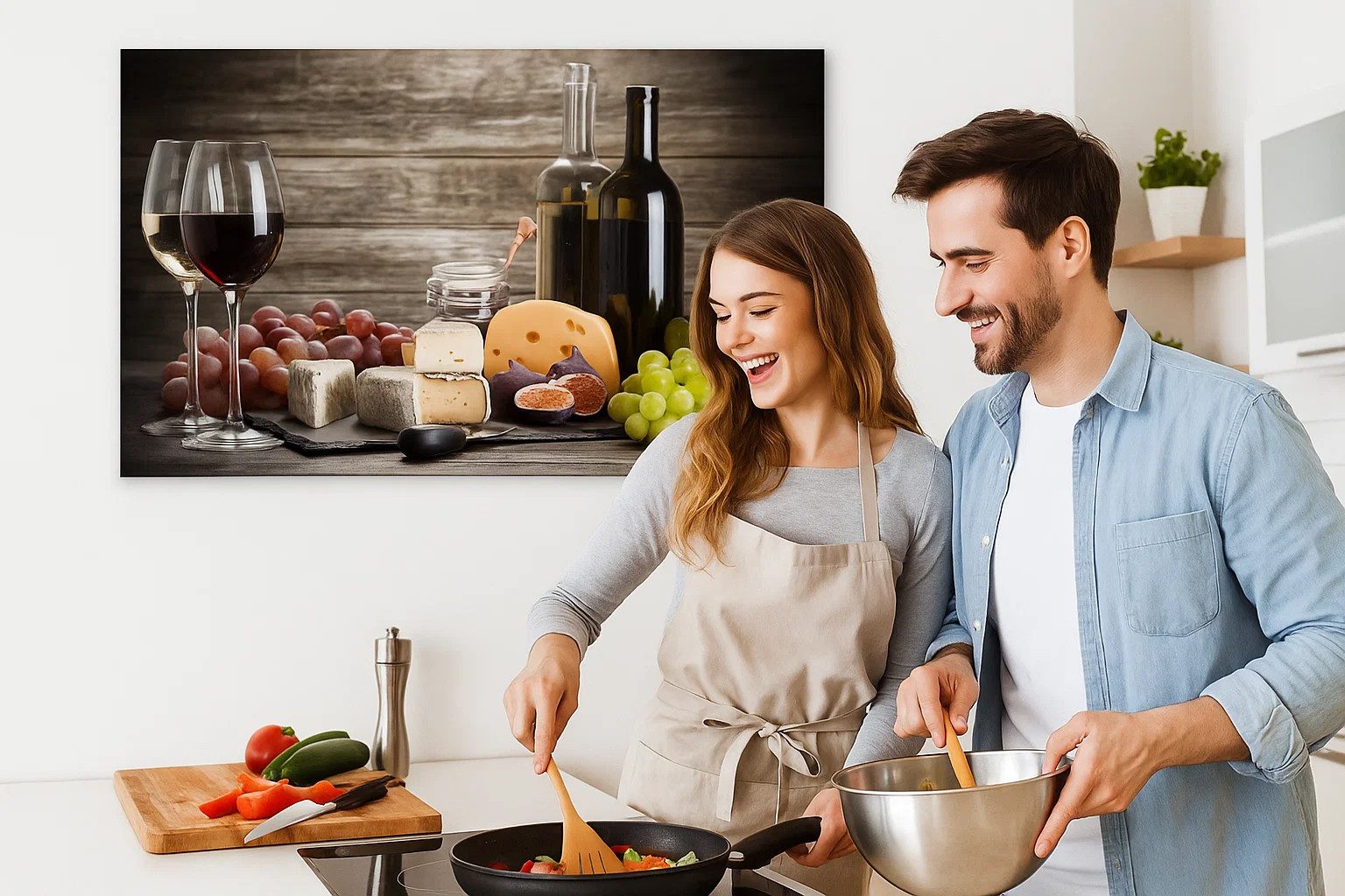 islandburner Leinwandbild Idyllische Hütte in den Schweizer Alpen mit Bergblick Wandbild
