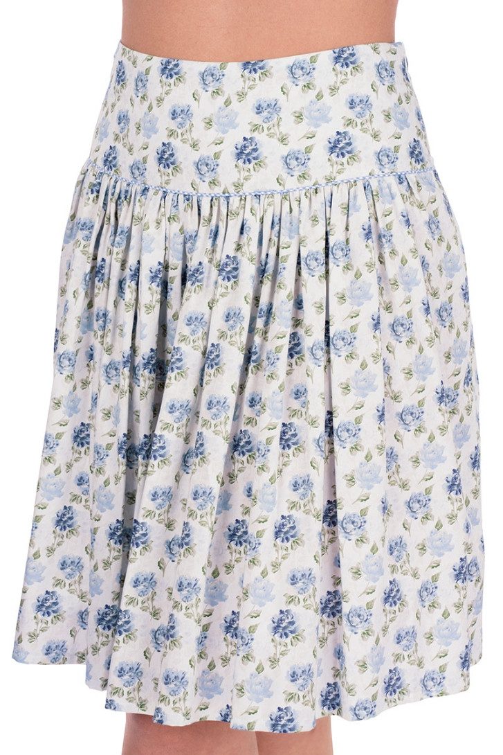 Berwin & Wolff Trachtenrock Trachtenrock - TAJANA - creme/hellblau geblümt