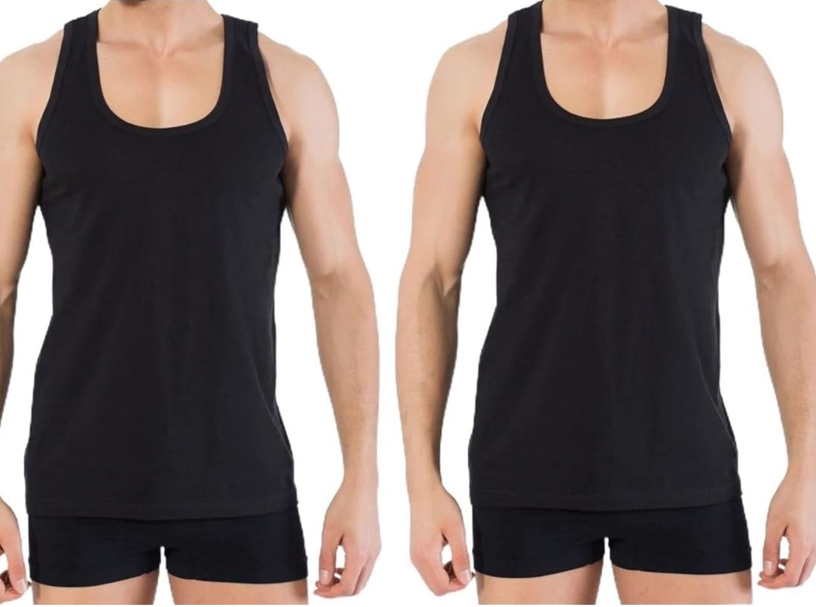 DDOnlineShop Unterhemd Herren Tank Top Achselshirt Schwarz Weiß Grau (Packung,Set,Spar-Set, 4-St., 4er Pack) M L XL XXL XXXL Premium Qualität