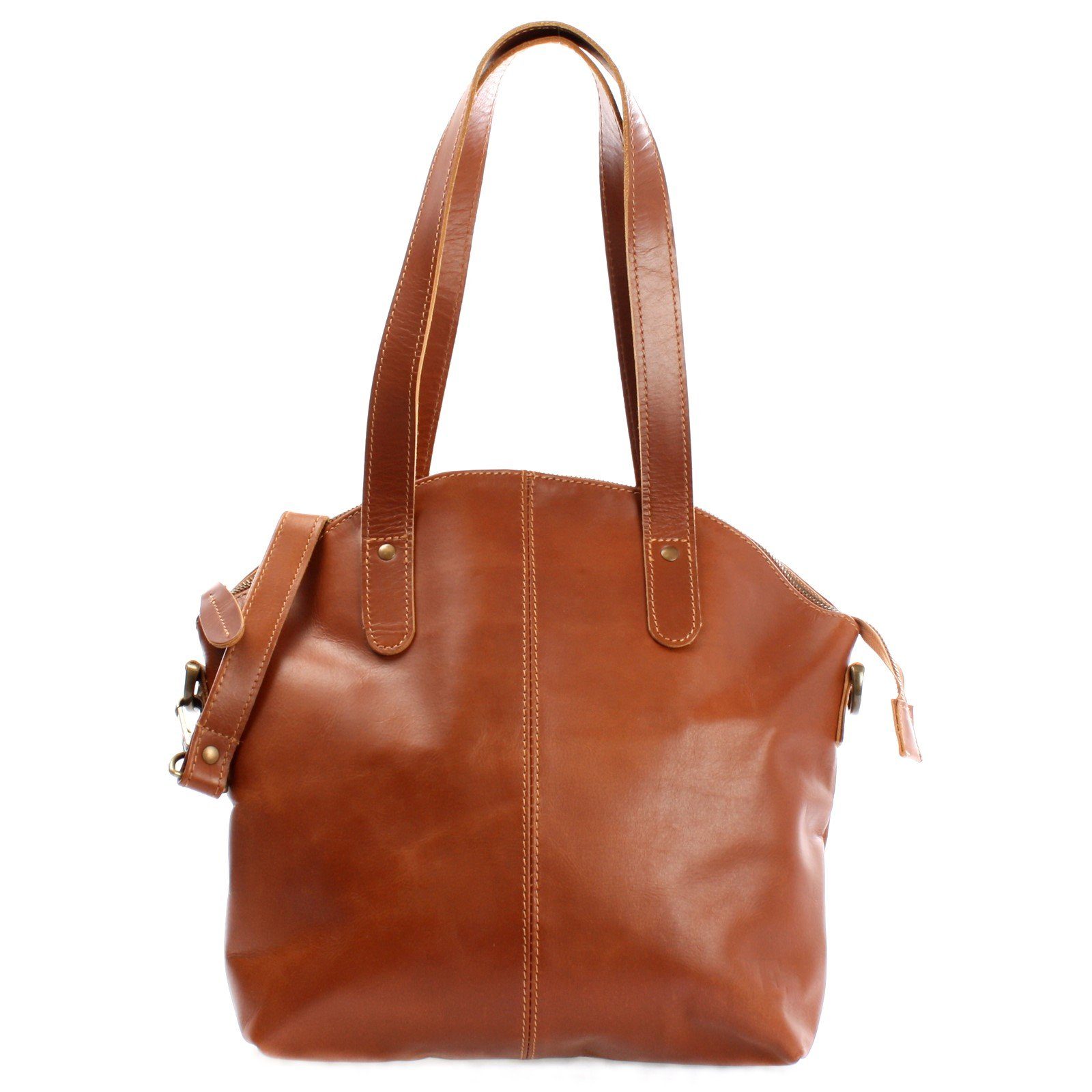 LECONI Schultertasche Shopper Damen Handtasche Ledertasche Henkeltasche Echt Leder LE0060, Echtleder – Henkel & langer Trageriemen – 33×30×10 cm – Bild 5 von 5
