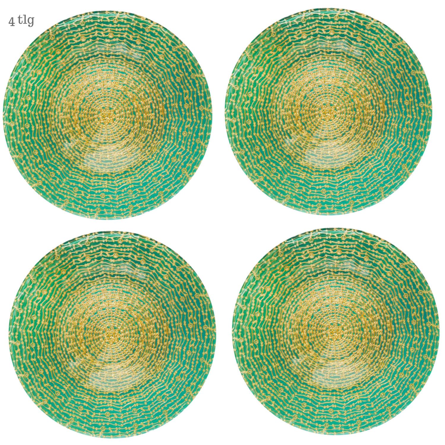 Speiseteller 4er Set Glas-Teller Große Essteller in luxuriösem Design Ø 32,6 cm