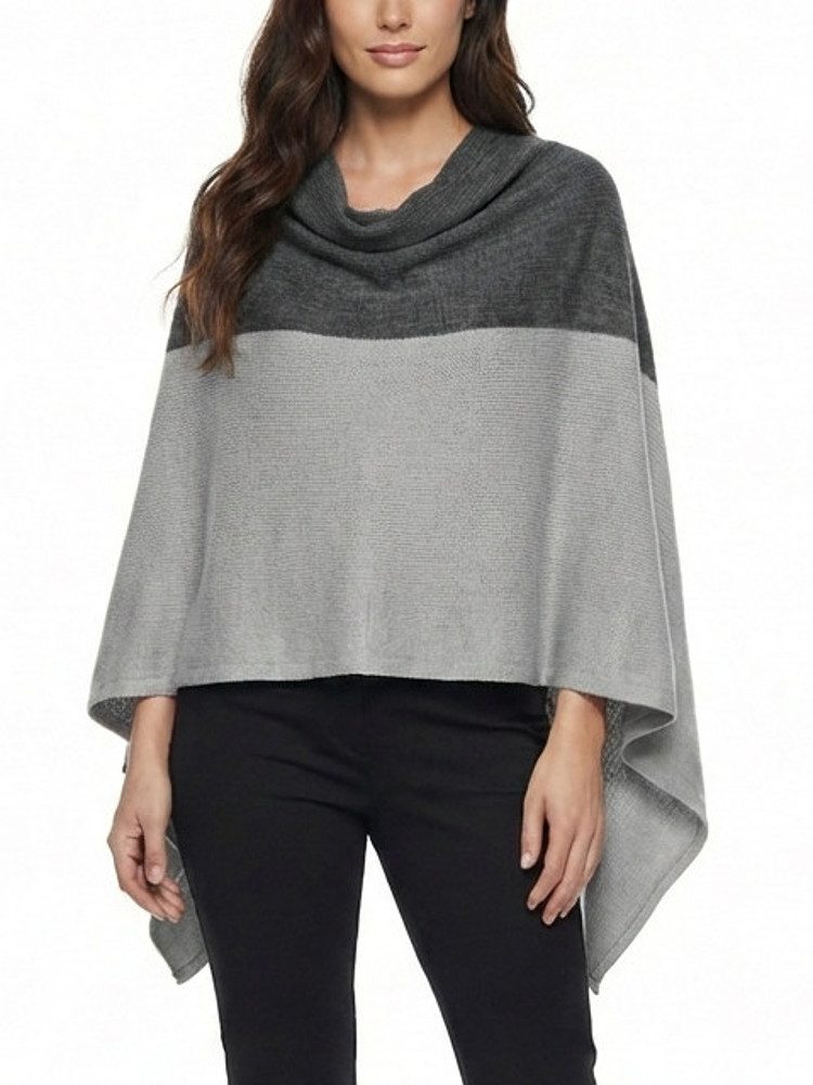 dy_mode Strickponcho Damen Strickponcho zweifarbig Überwurf Cape Pulli Stri günstig online kaufen
