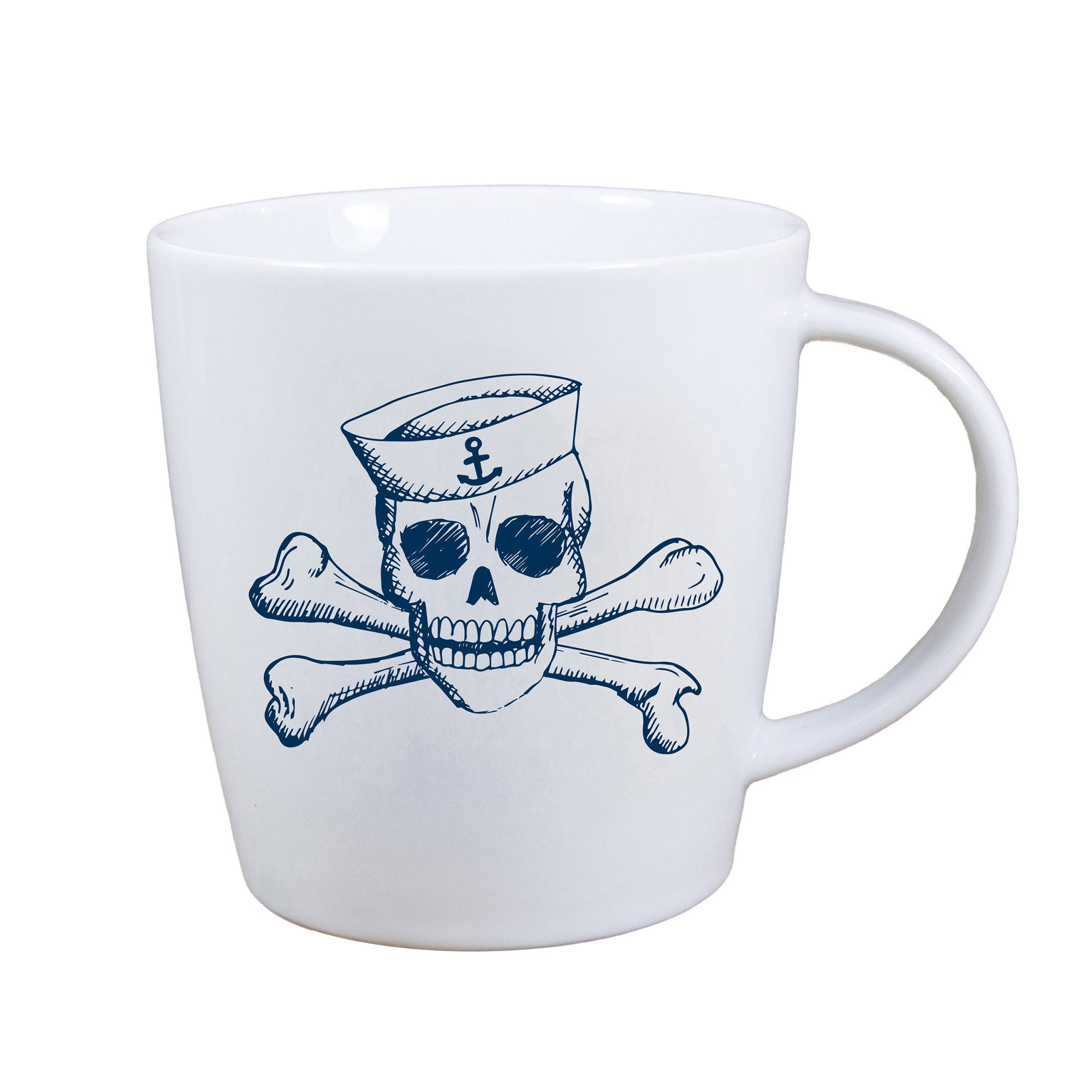 Becher Großer Porzellanbecher Totenkopf