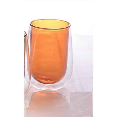 ZELLERFELD Thermoglas 2er Gläser-Set Doppelwand Glas Cift Camli Bardak 300 ml