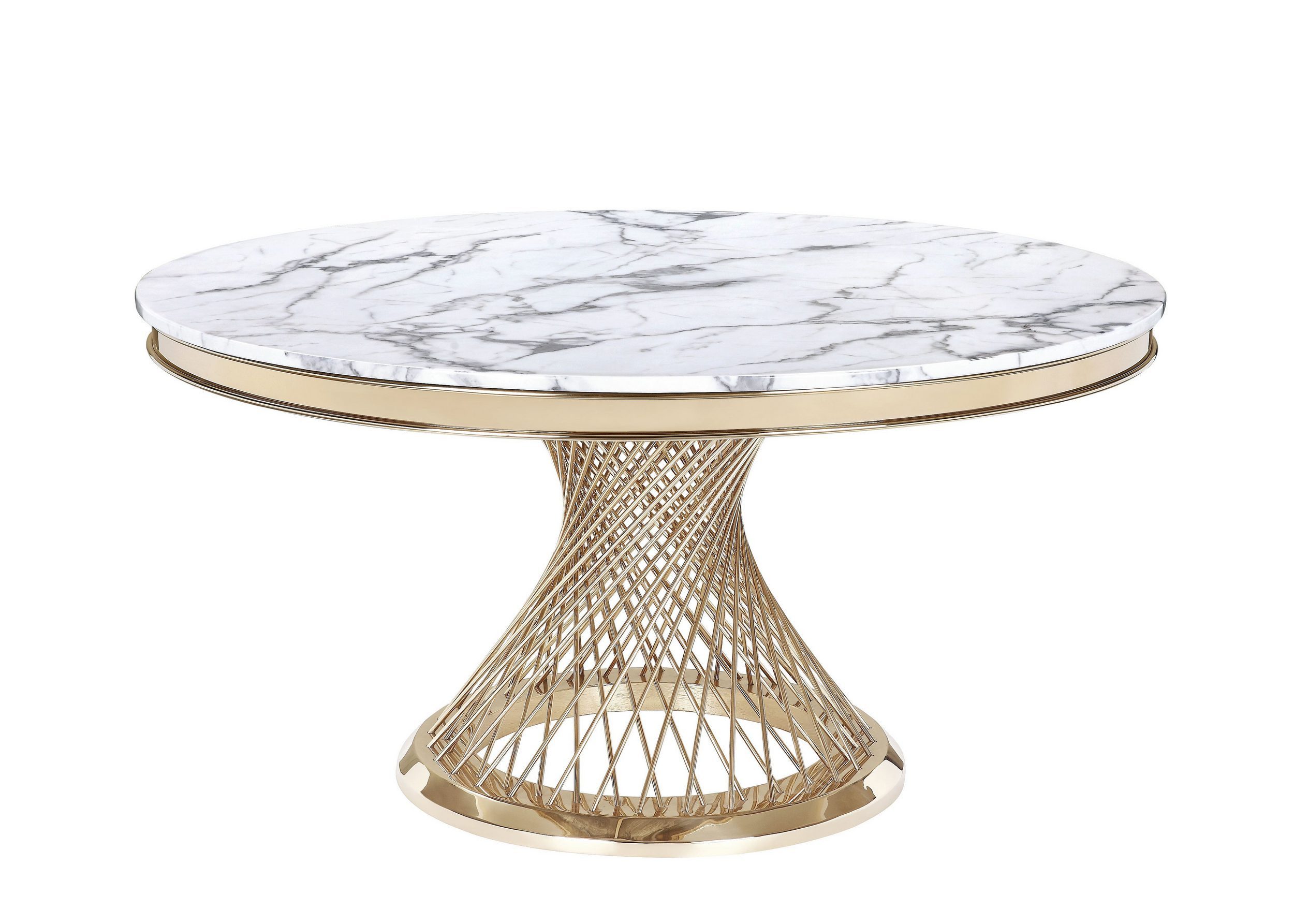 alesvelt Wohnzimmertisch edler Esstisch echtes Marmor 130cm goldenes Edelst günstig online kaufen