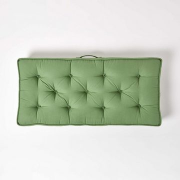 Homescapes Sitzkissen Sitzauflage für Zweisitzer-Sofa 100 x 48 cm – dickes Sitzkissen grün