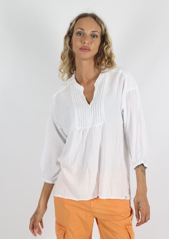Shirtbluse - Viskose Bluse Halbarm - luftige Bluse - Sommerbluse