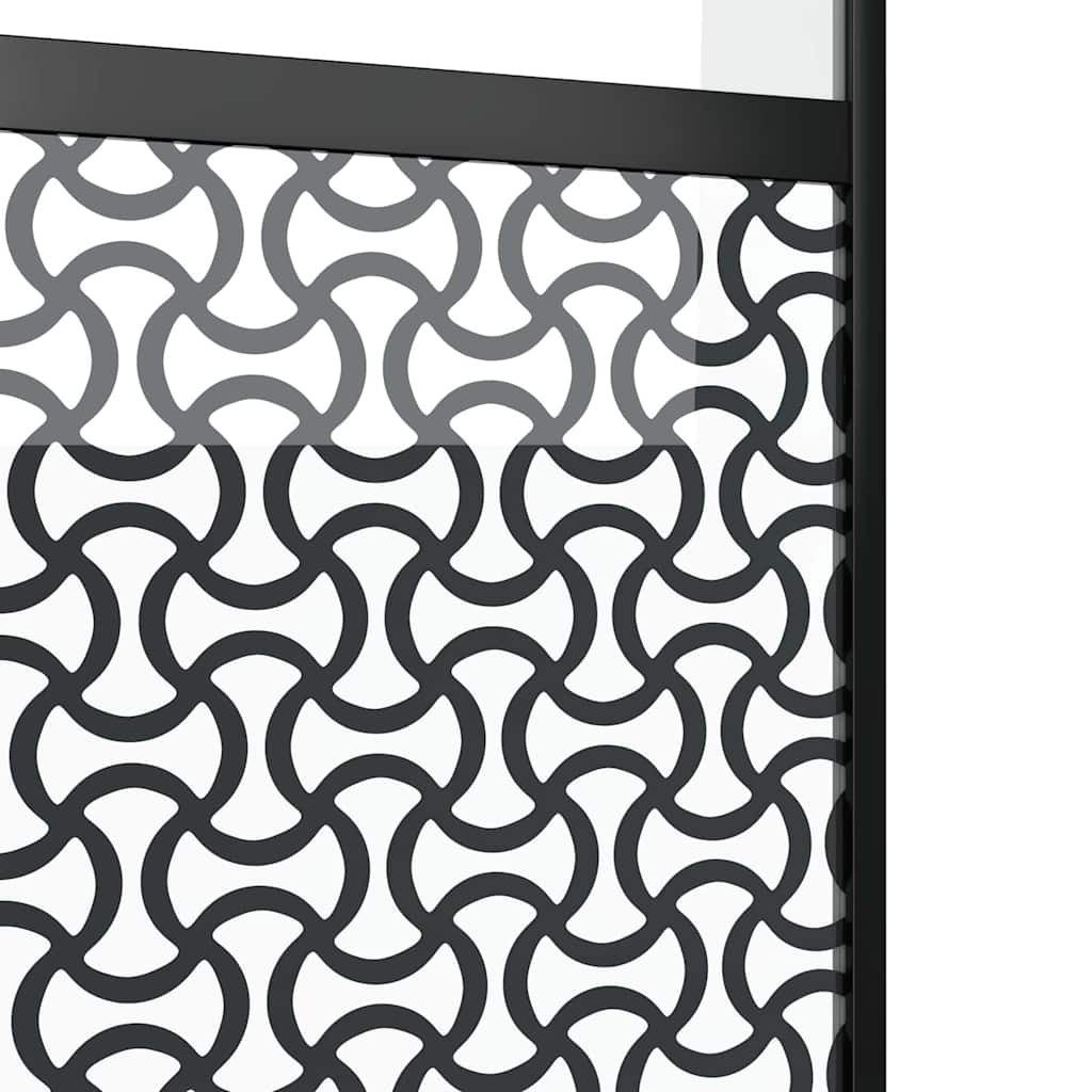 furnicato Schiebetür Glastür 102,5 x 2 x 205 cm Schwarz, Platzsparende Raumtrennung mit verstellbarem Stopper für innen – Bild 5 von 5