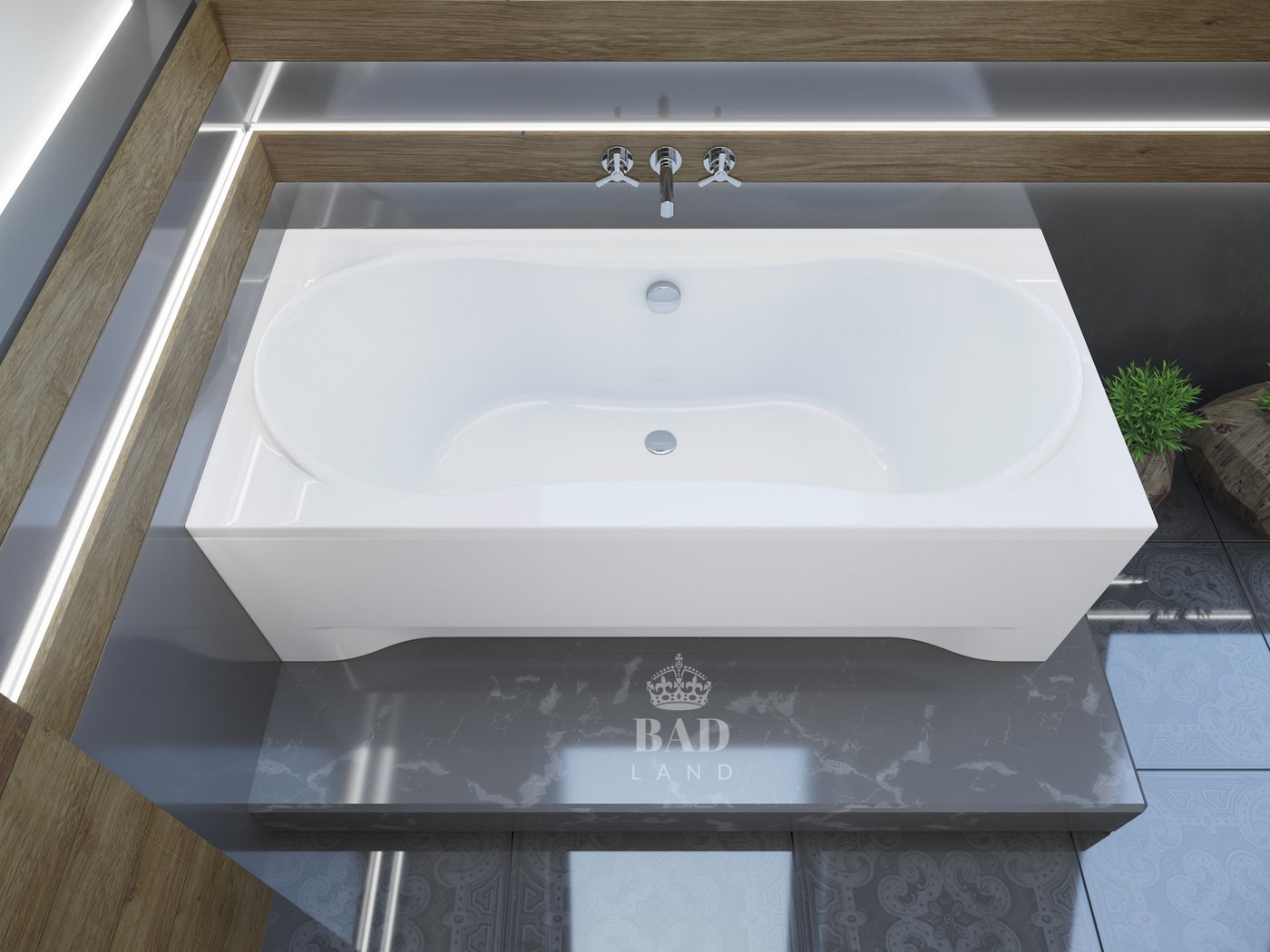 Thumbnail - KOLMAN Badewanne Rechteck Long 180x80, Ablaufgarnitur & Füße GRATIS