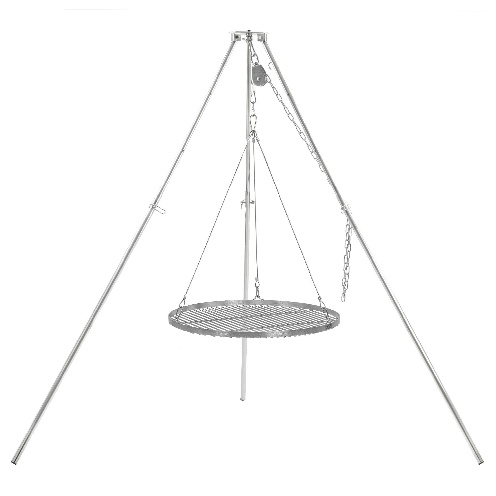 BBQ-Toro Schwenkgrill Dreibein Schwenkgrill mit Ø 60 cm Grillrost, Edelstahl