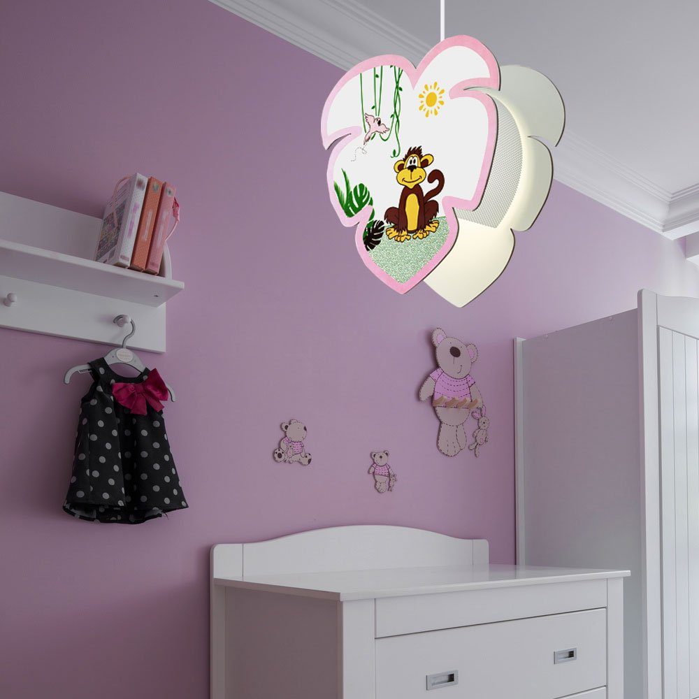 etc-shop Dekolicht, RGB LED Smart Home Pendel Lampe Kinder Zimmer Affen  Motiv Alexa