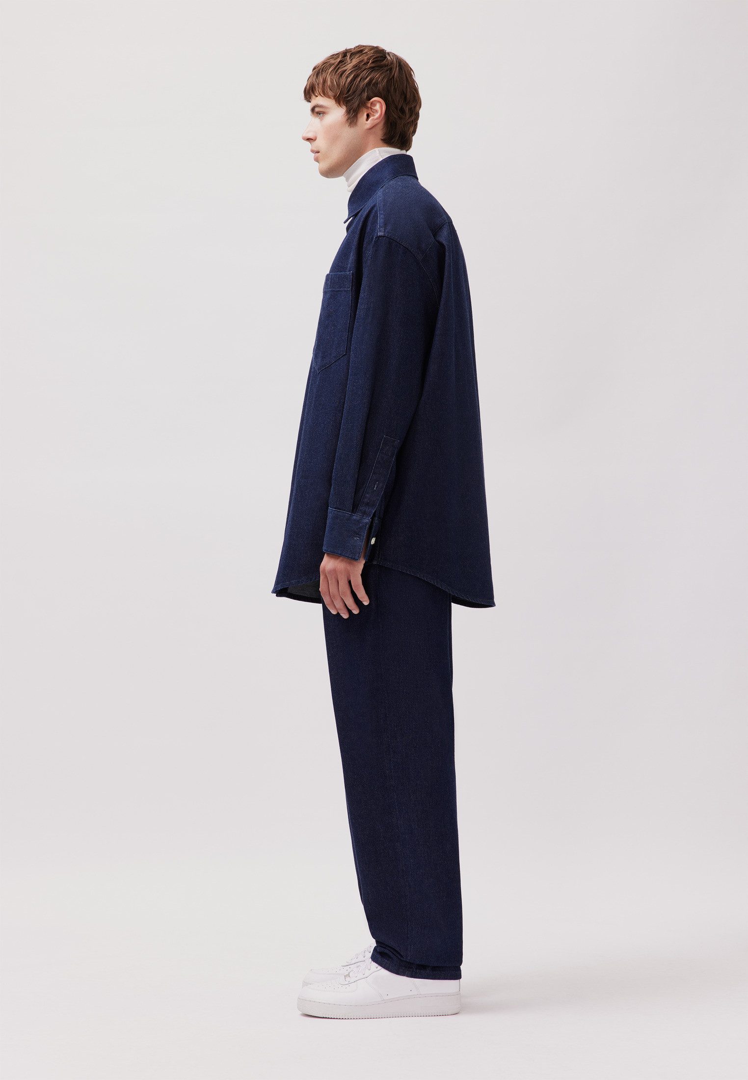 studio seidensticker Kurzarmhemd Oversized 1/1 Kentkragen Denim