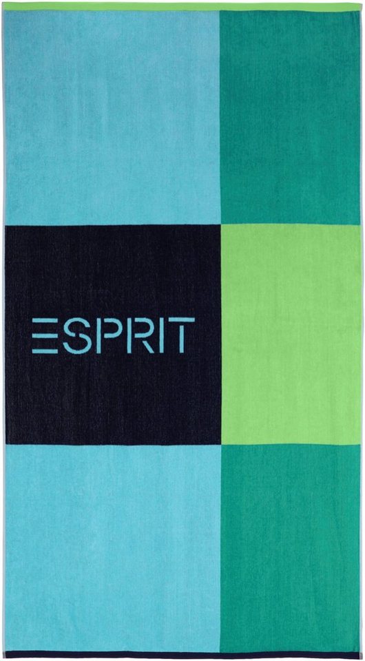 Esprit Strandtuch Sydney Beach, Velours (1-St), buntes Blockdesign,  Hochwertiger Frottee aus reiner Baumwolle