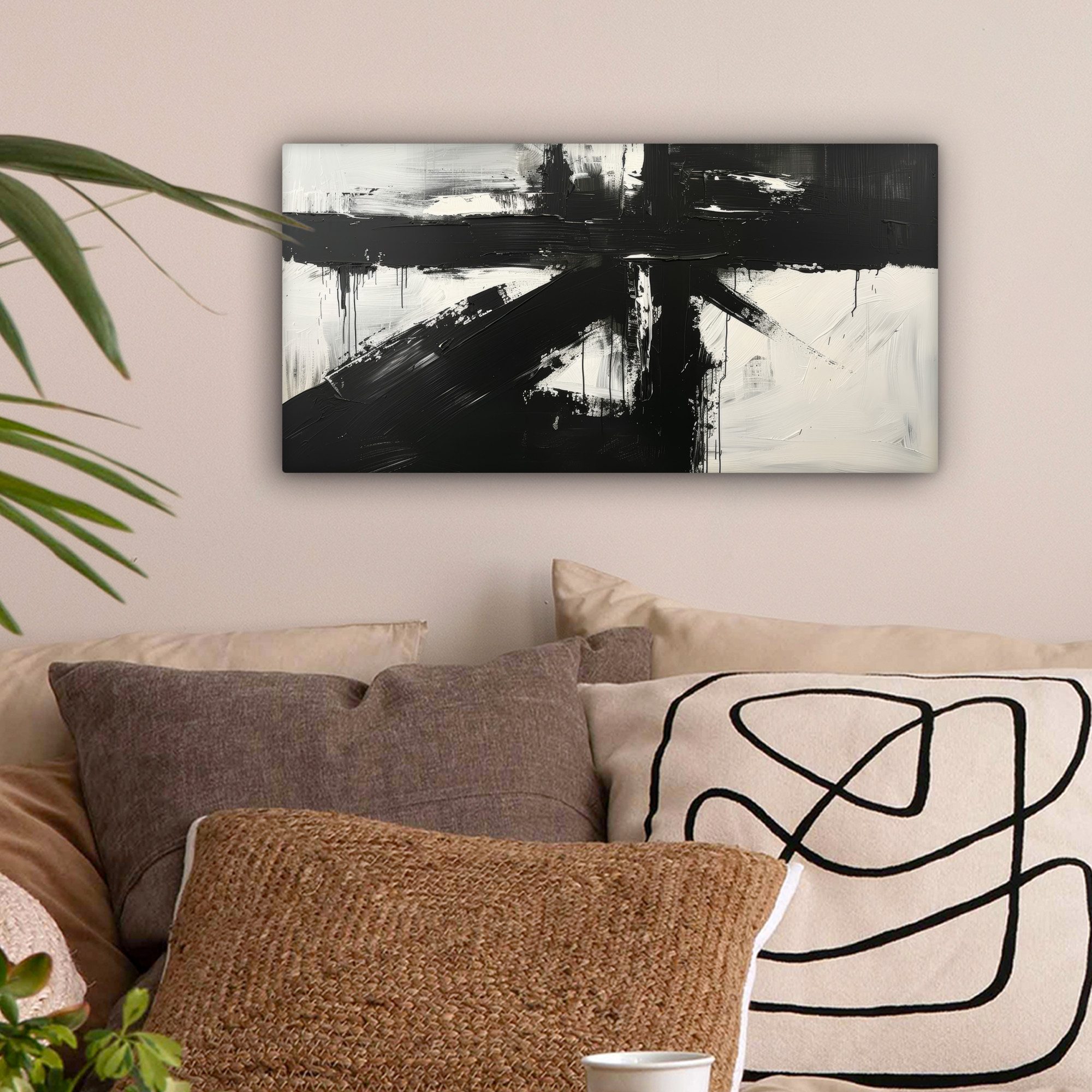 OneMillionCanvasses® Leinwandbild Panorama Modern - Schwarz günstig online kaufen