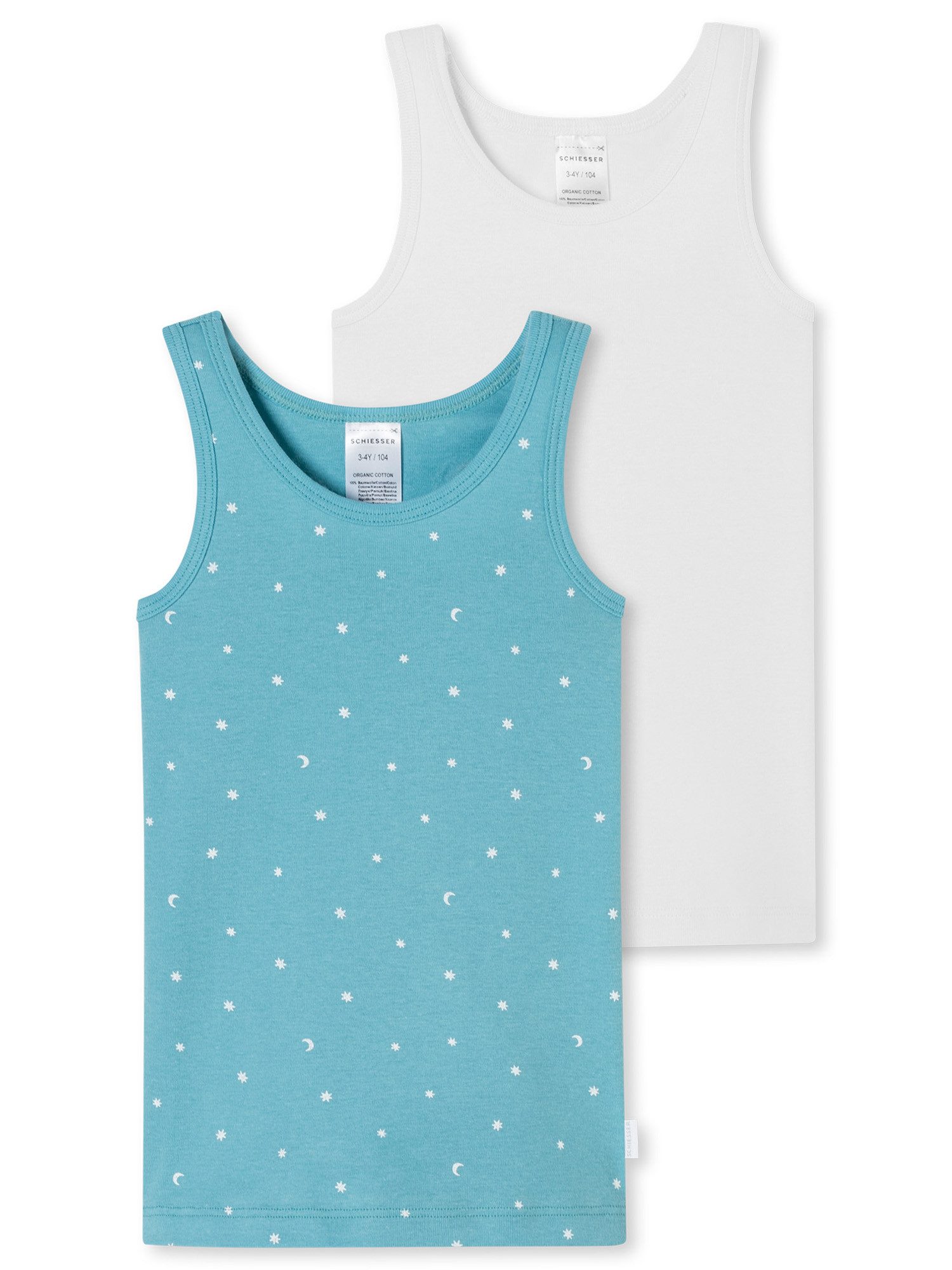 Schiesser Unterhemd Fine Rib (2-St) unterhemd unterzieh-shirt ärmellos