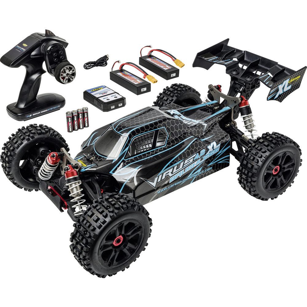 Carson Modellsport RC-Truck Carson Modellsport Virus 4.2 XL Schwarz, Türkis 1:8 RC Modellauto Ele
