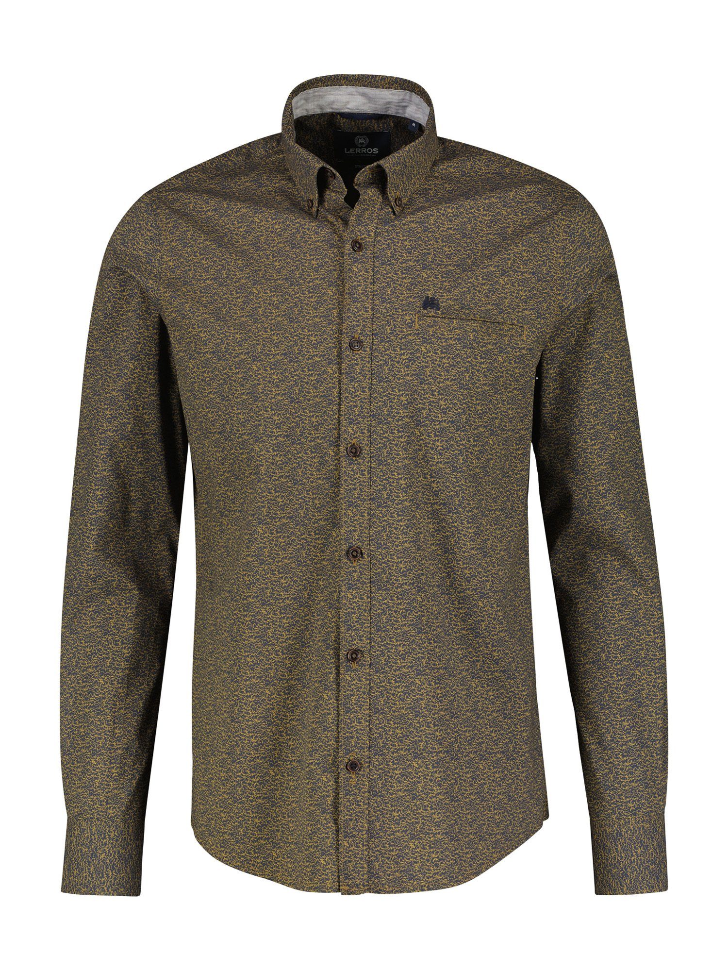 LERROS Langarmhemd LERROS Poplinhemd mit Alloverprint