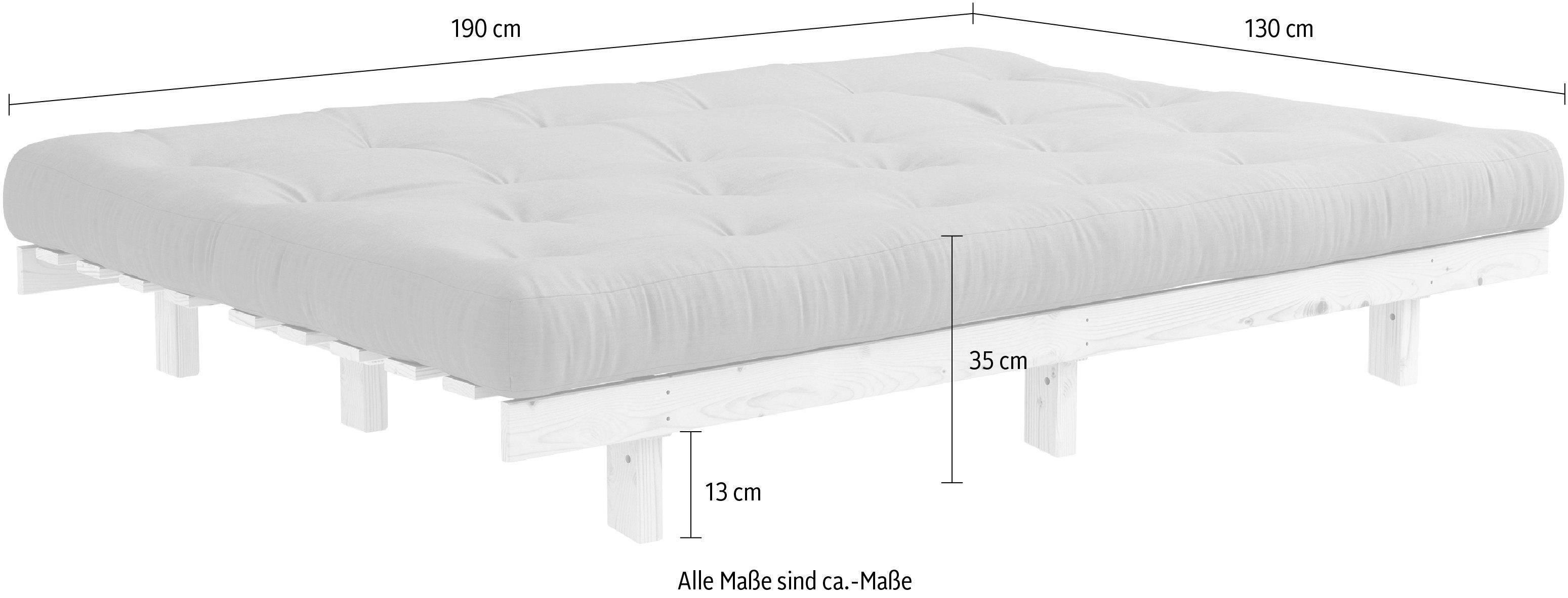 Karup Design Bettfunktion Natur Schlafsofa Teile, 2 Futonmatratze mit und Lean