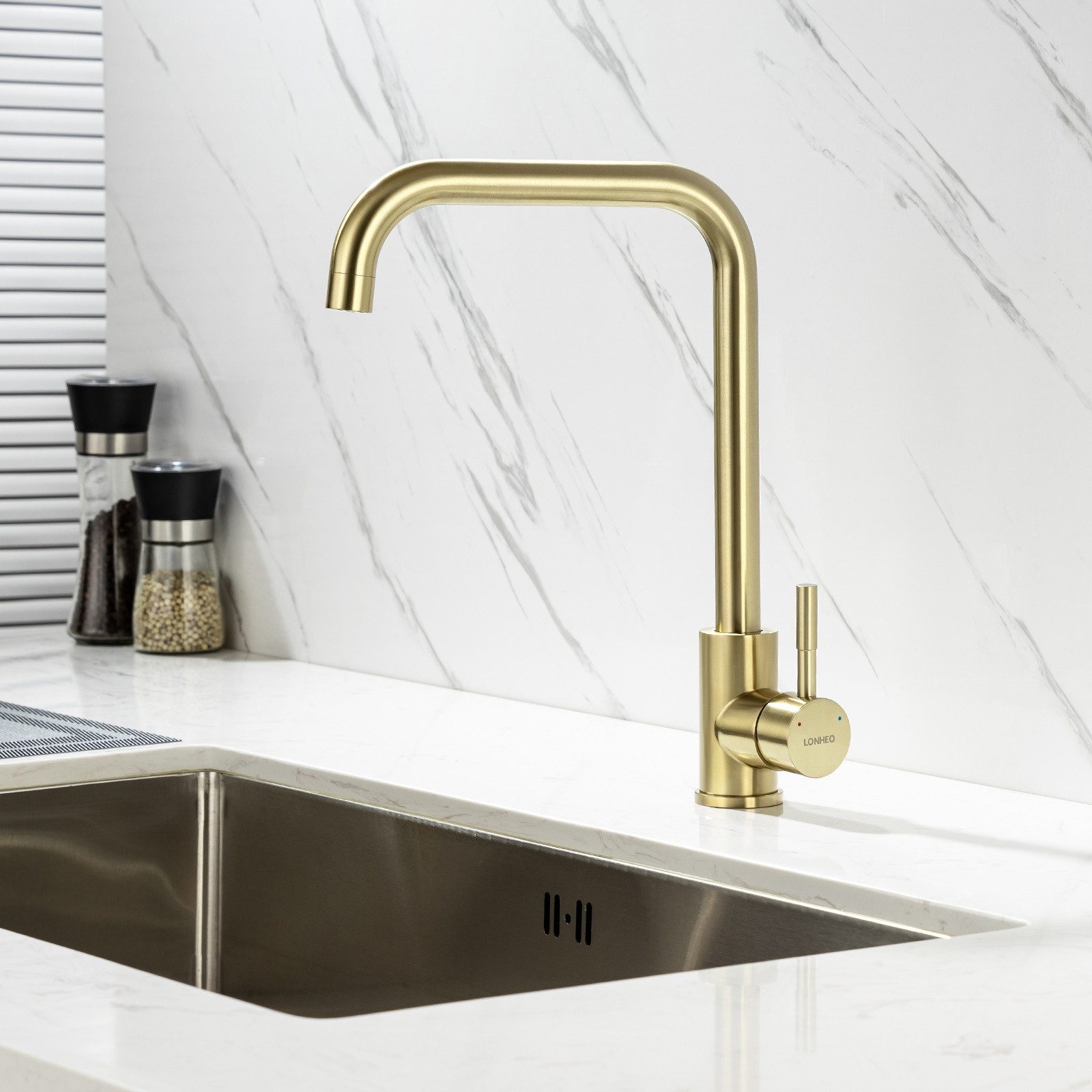 Auralum Max Küchenarmatur Wasserhahn Spültischarmatur Gold, günstig online kaufen