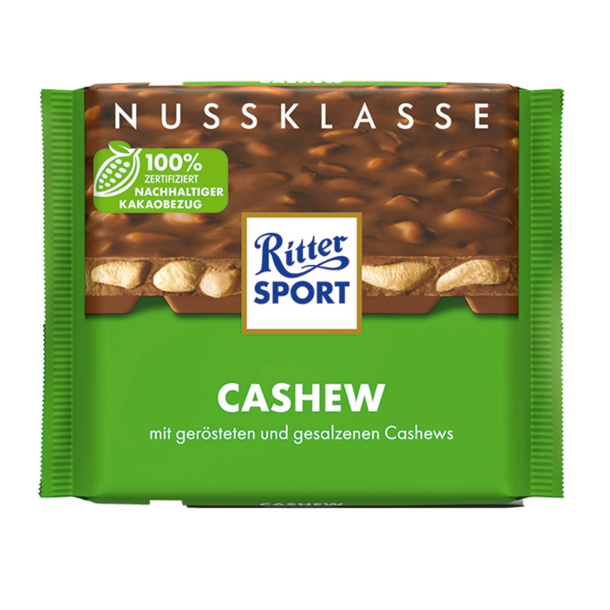 Ritter SPORT Schokolade, Ritter Sport Cashew geröstet und gesalzene Cashews in Schokolade 100g