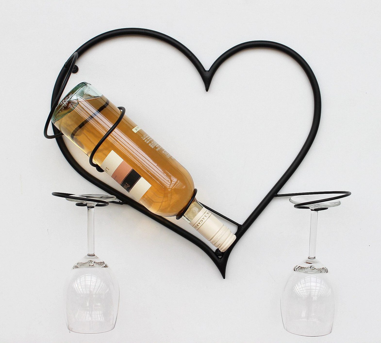DanDiBo Weinregal Mit Glashalter Metall Wand Herz Flaschenständer 38 cm, Fl günstig online kaufen