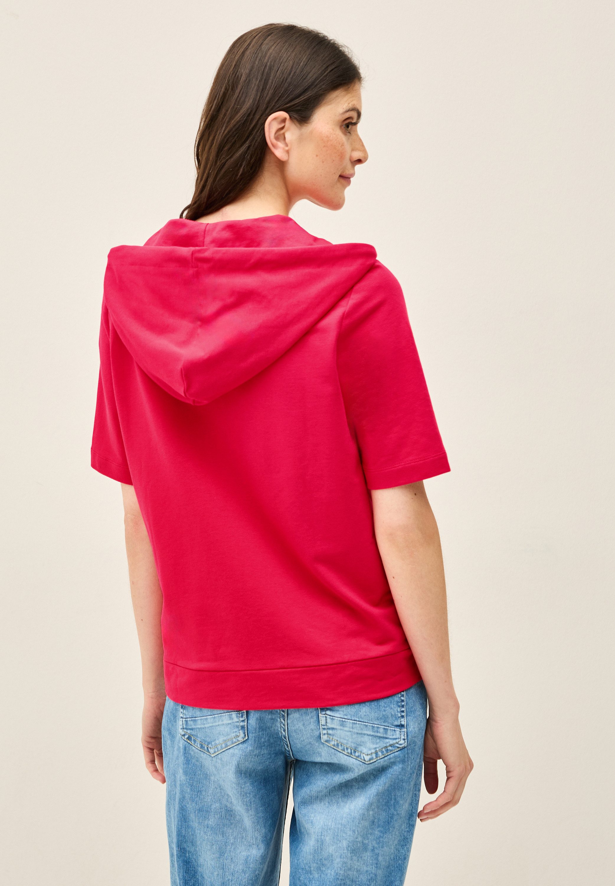 CECIL Kapuzensweatjacke kurzarm, mit Kordelzug günstig online kaufen