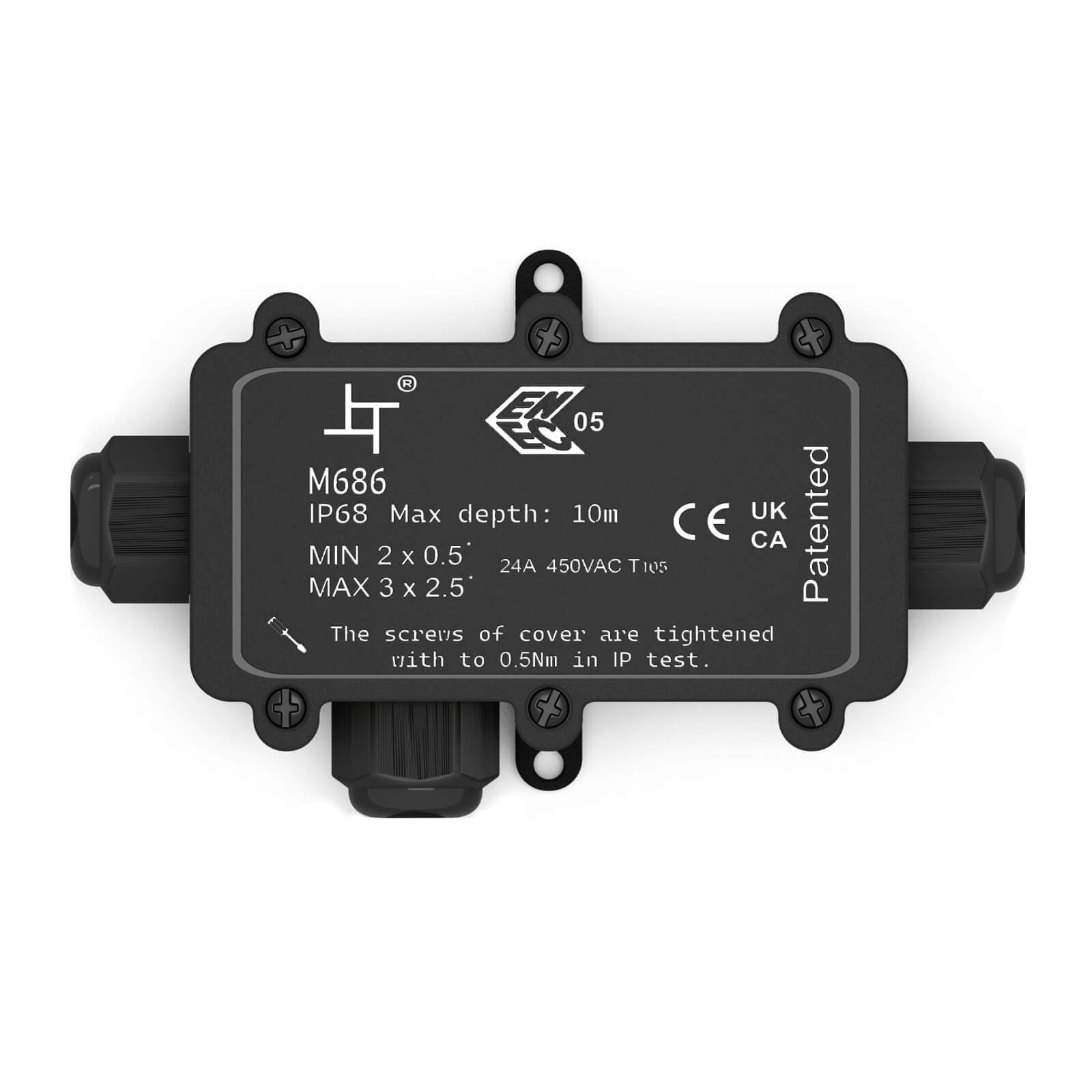 HB-DIGITAL Kabelverbinder-Sortiment hb-digital Abzweigdose wasserdicht IP68 3 Wege Typ L Installationsdose