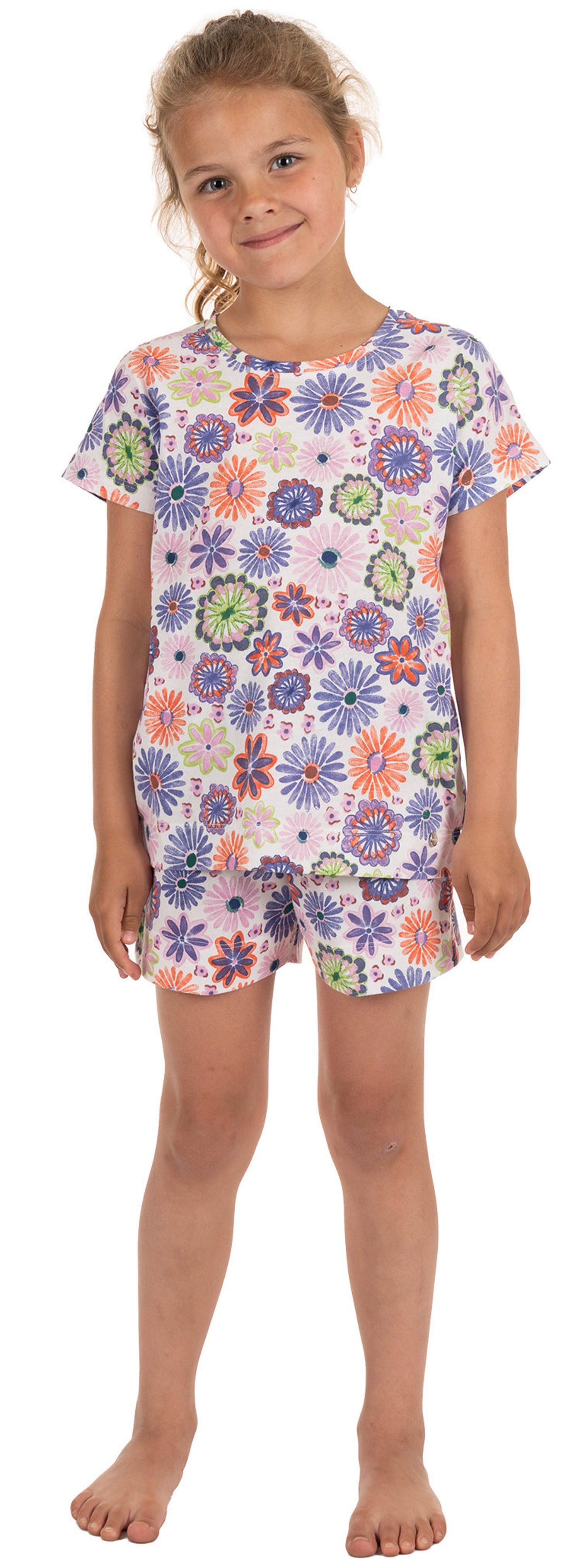 Pastunette Shorty Modischer Mädchen Schlafanzug kurz (2 tlg) Baumwolle