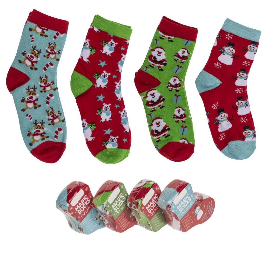 what the shop Socken Magische Weihnachts-Kindersocken –Set, Gr. 22–34, Geschenk & Advent Set (4 Paare) magische Weihnachts-Kindersocken