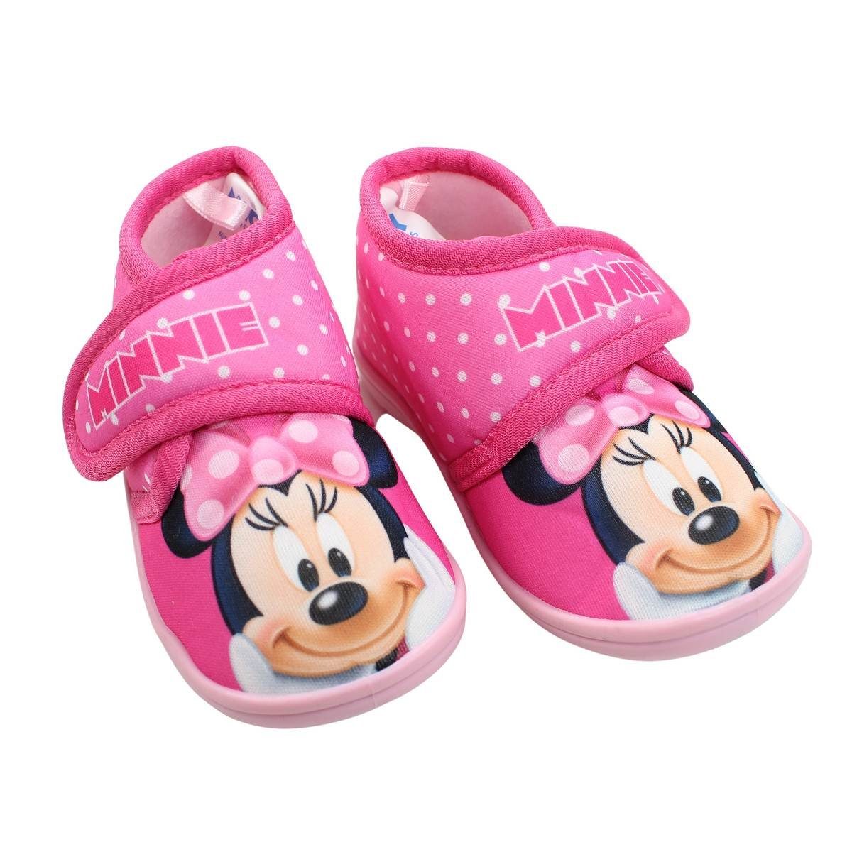 Disney Disney Minnie Maus Kinder Hausschuhe Kitaschuhe mit Klett Klettschuh Gr. 22 bis 27