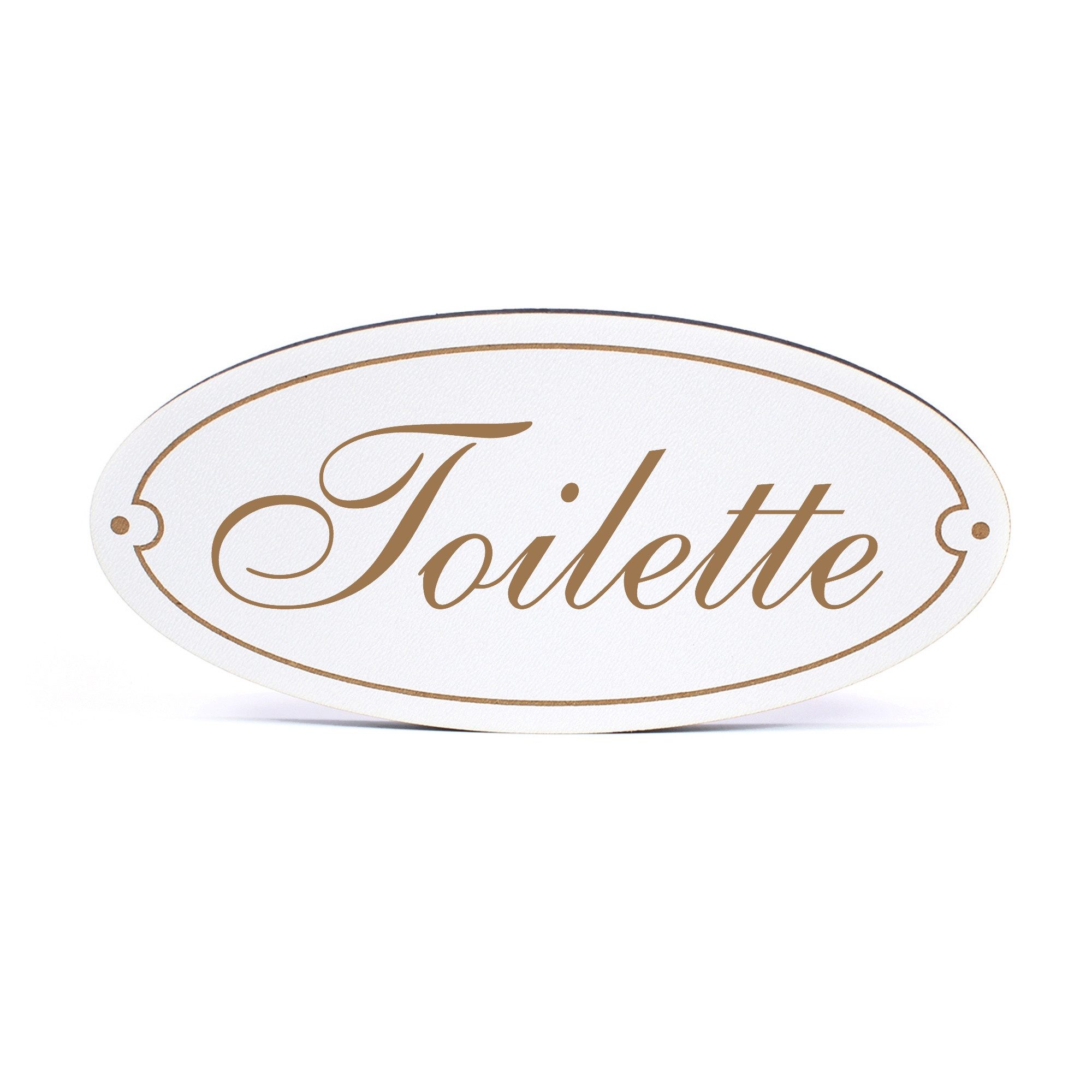 Dekolando Hinweisschild Türschild Oval - Toilette - Schild 15 x 7 cm - Schilder Türschilder, (1 St)