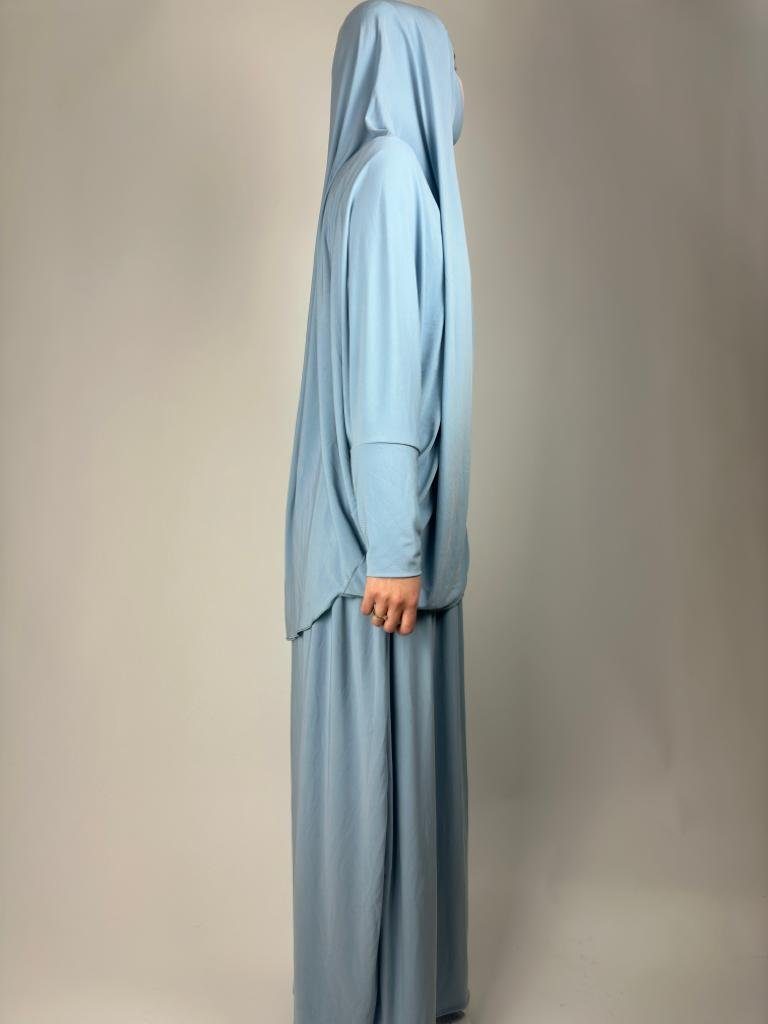 Kopftuch Gebetskleidung Maxikleid Gebetskleid & Muslim Burka Himmelblau 2 Rock teiliges Aymasal