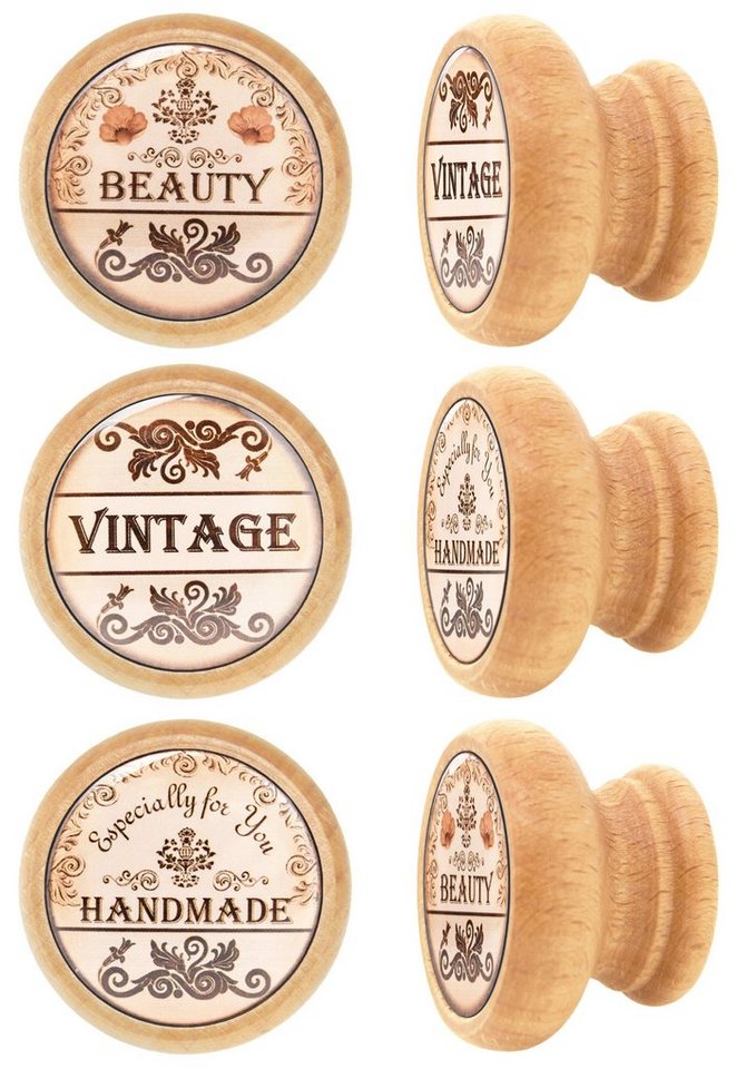 Lashuma Möbelgriff (Spar-Set, 6-St), Schrankgriffe rund, Retro Möbel
