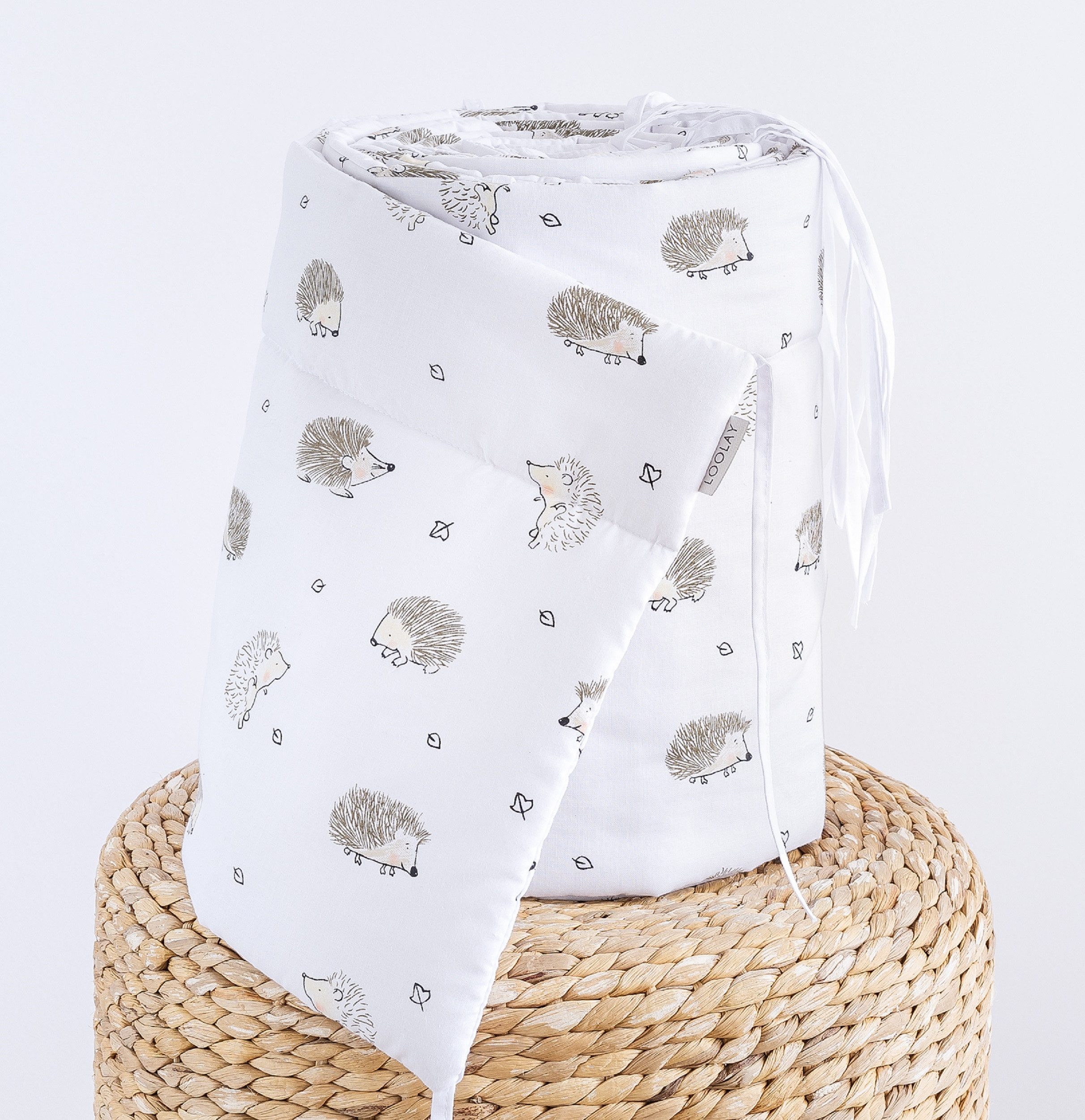 Loolay Bettnestchen IGEL Braun Weiß BIO-Baumwolle Atmungsaktives Babybett B günstig online kaufen